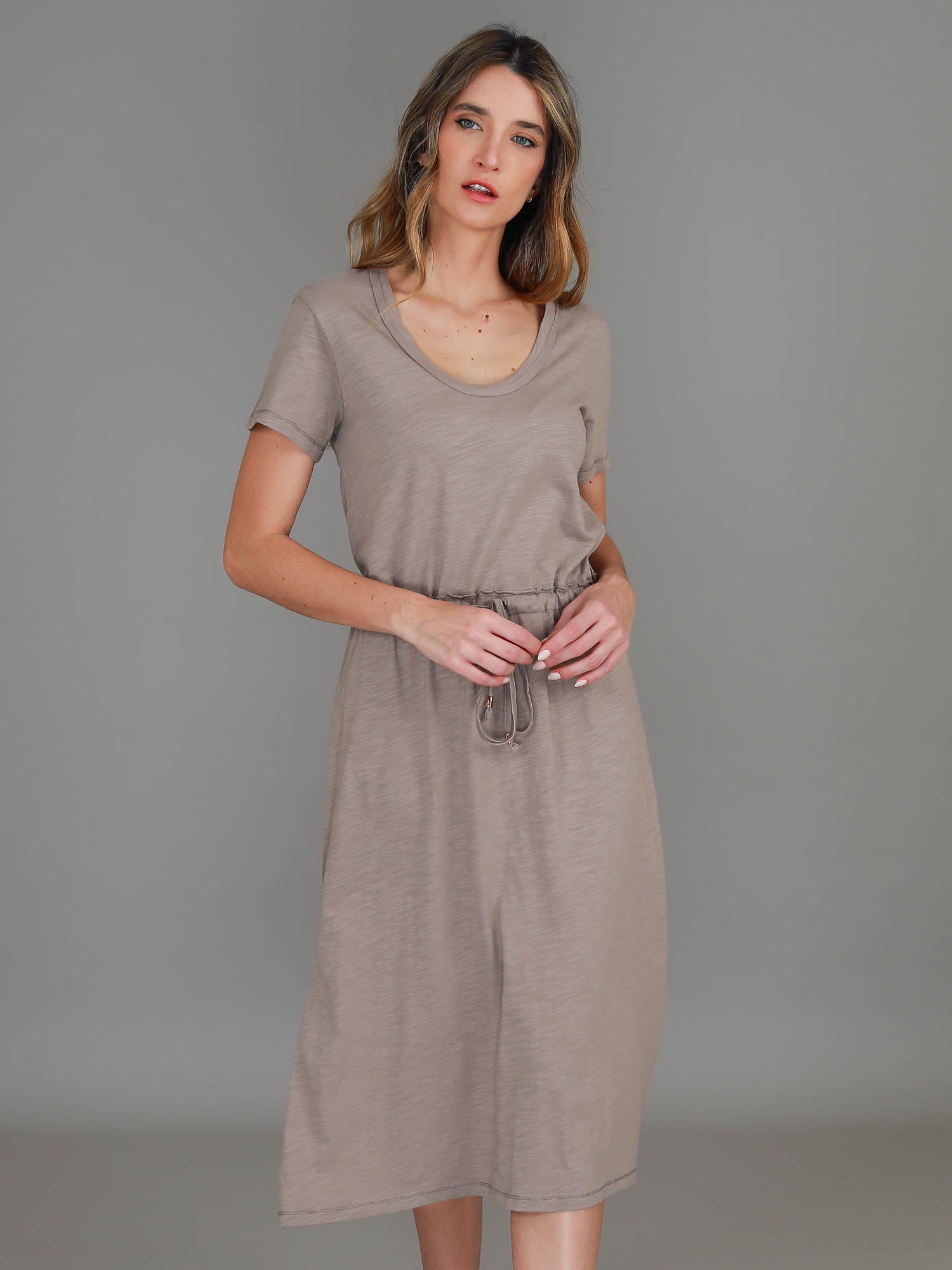 midi orange cocktail dresses Burnt Orange Wrap Top Knot Midi Dress