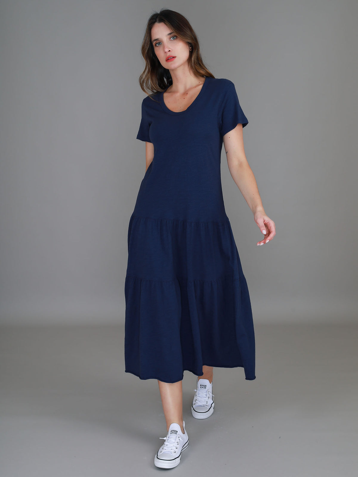 navy midi dress women #color_navy