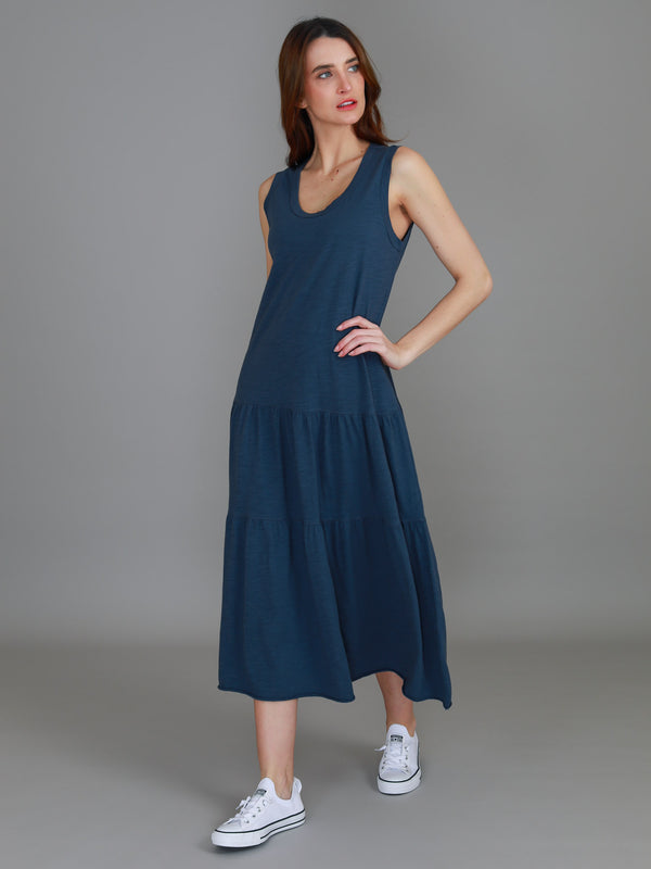 Ella Sleeveless Tiered Midi Dress