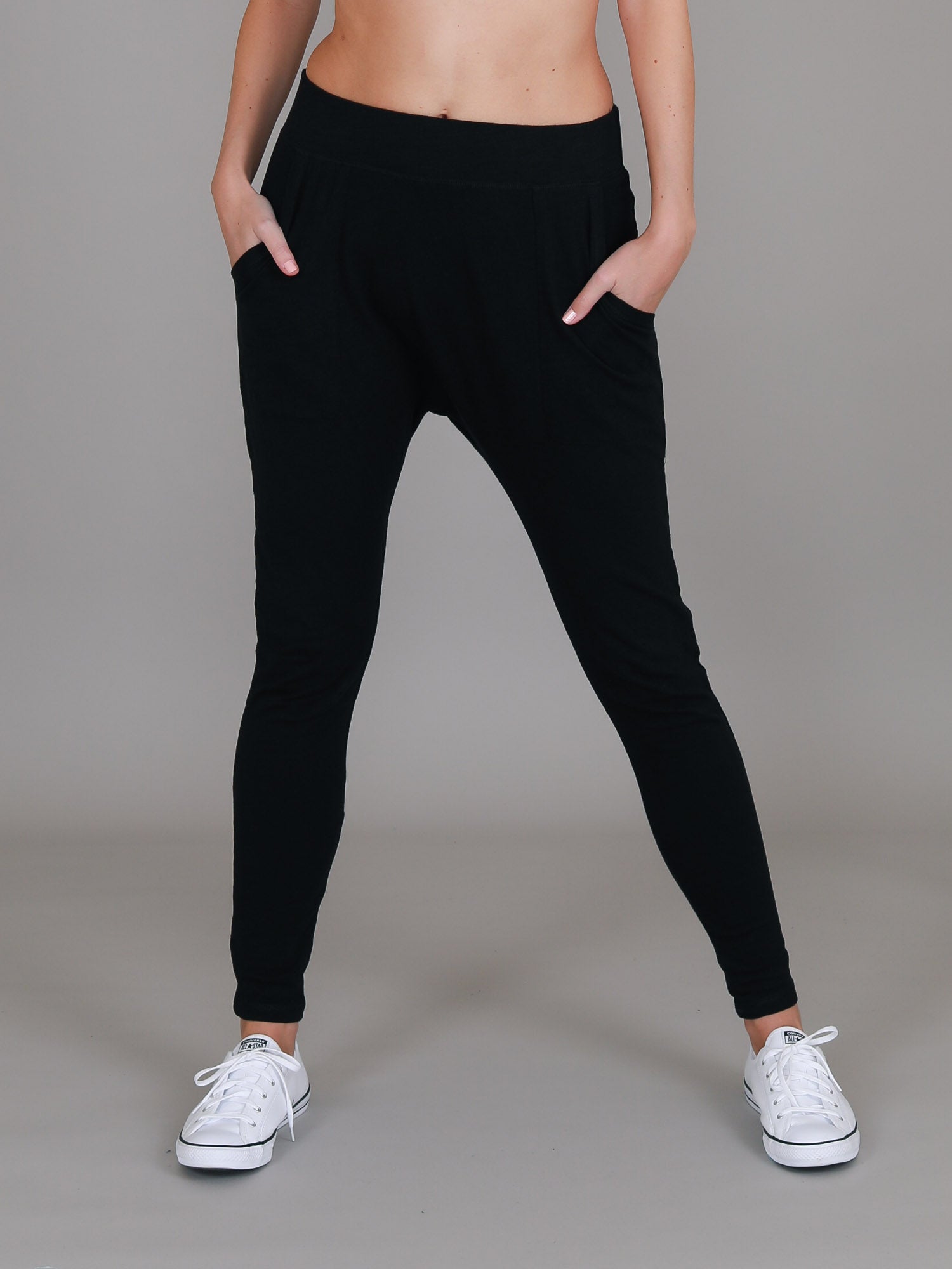 drop crotch joggers #color_black