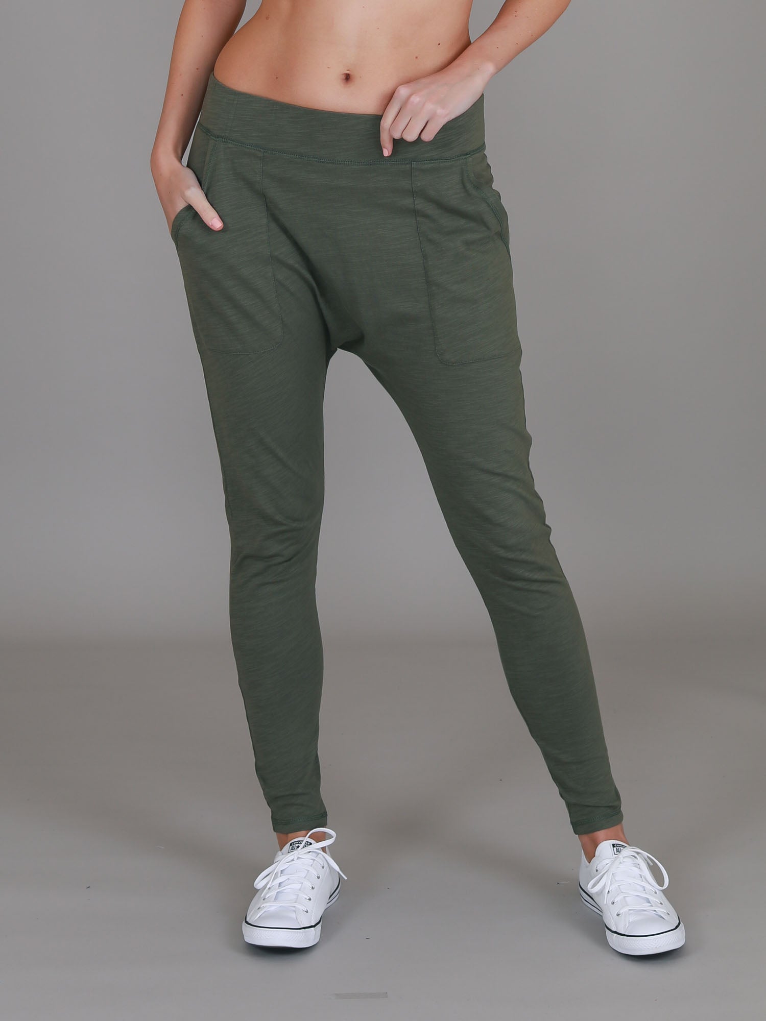 drop crotch pants for women #color_khaki