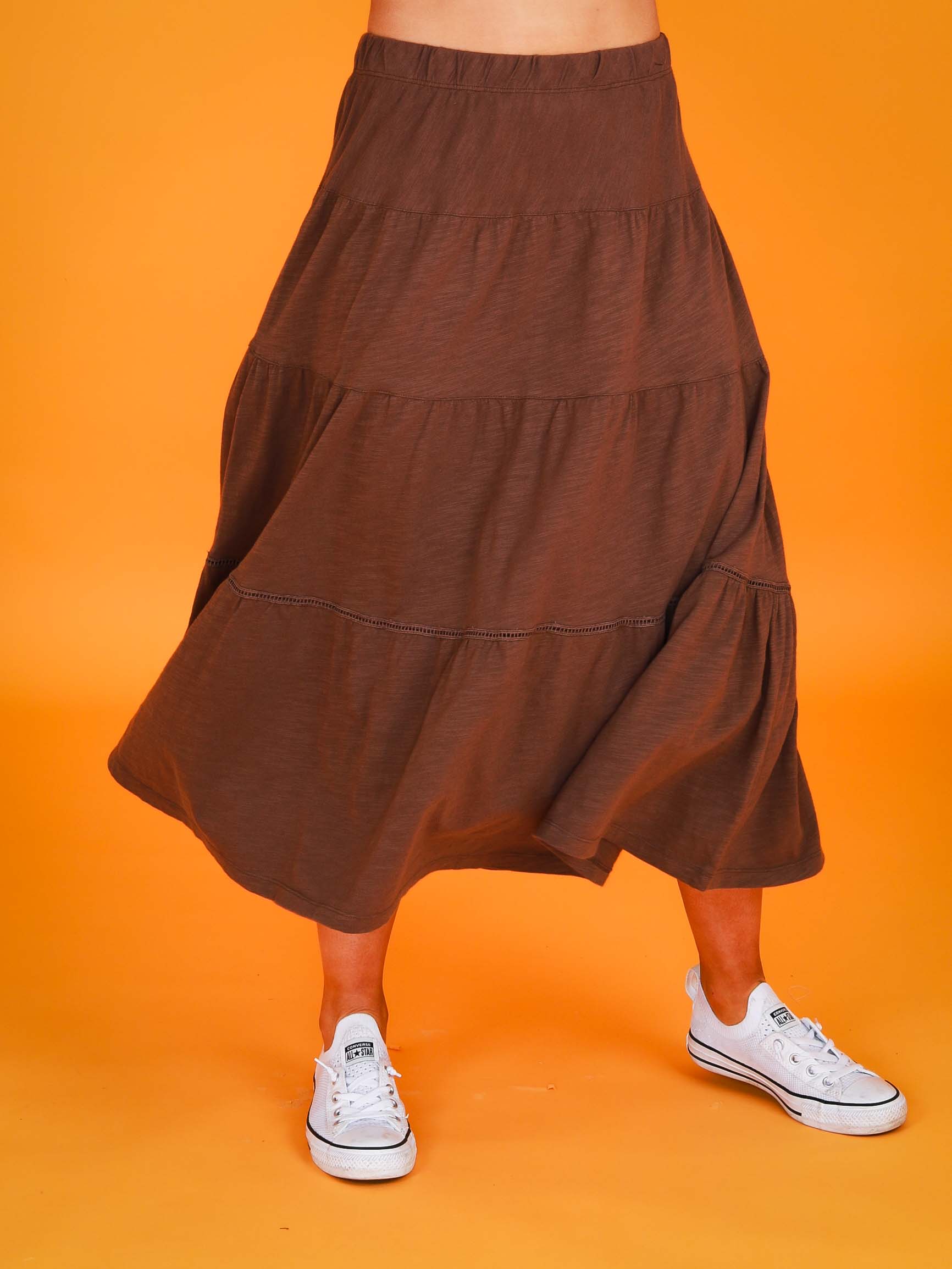 brown skirt #color_coffee