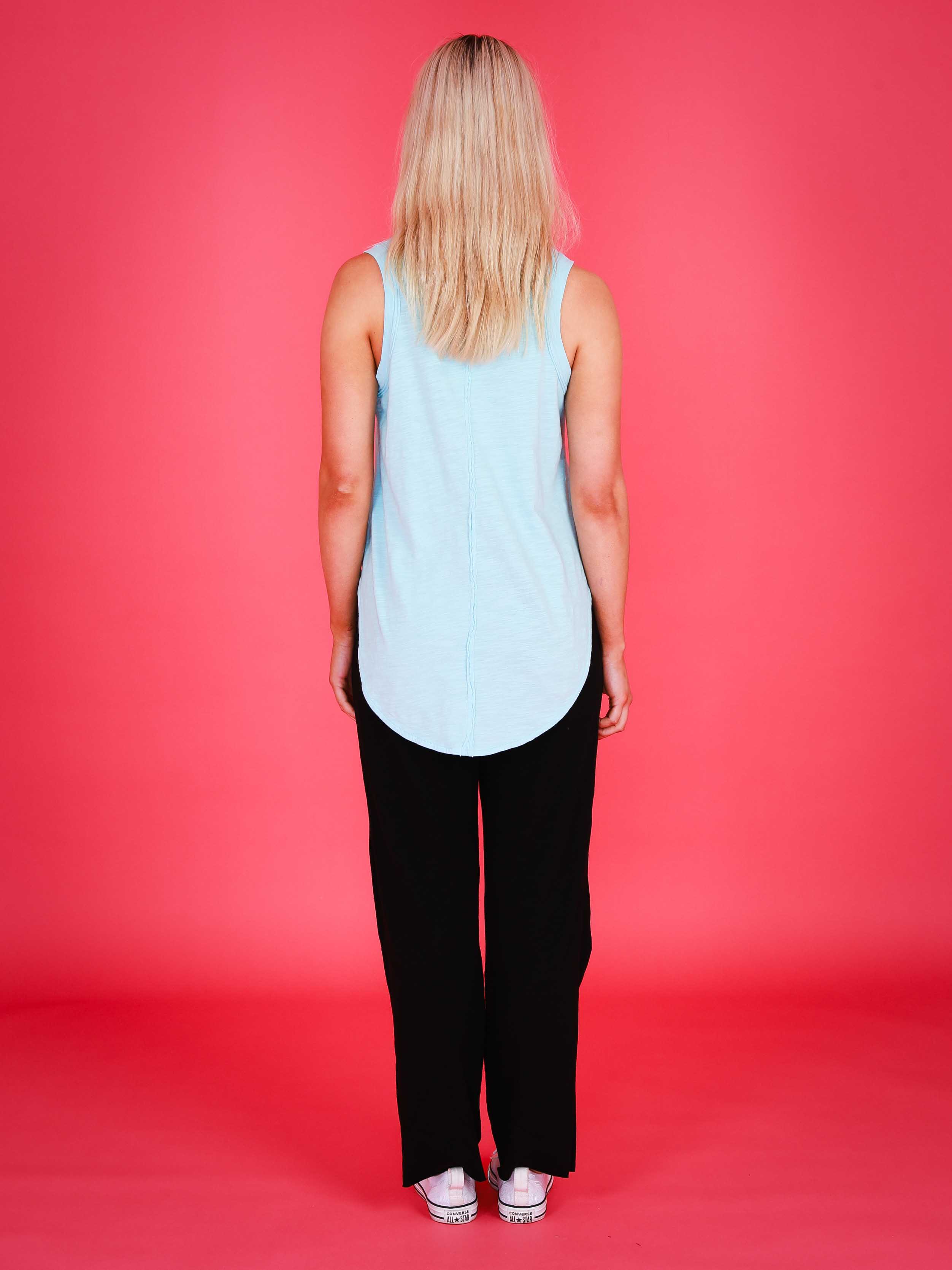 v neck singlet top #color_cyan