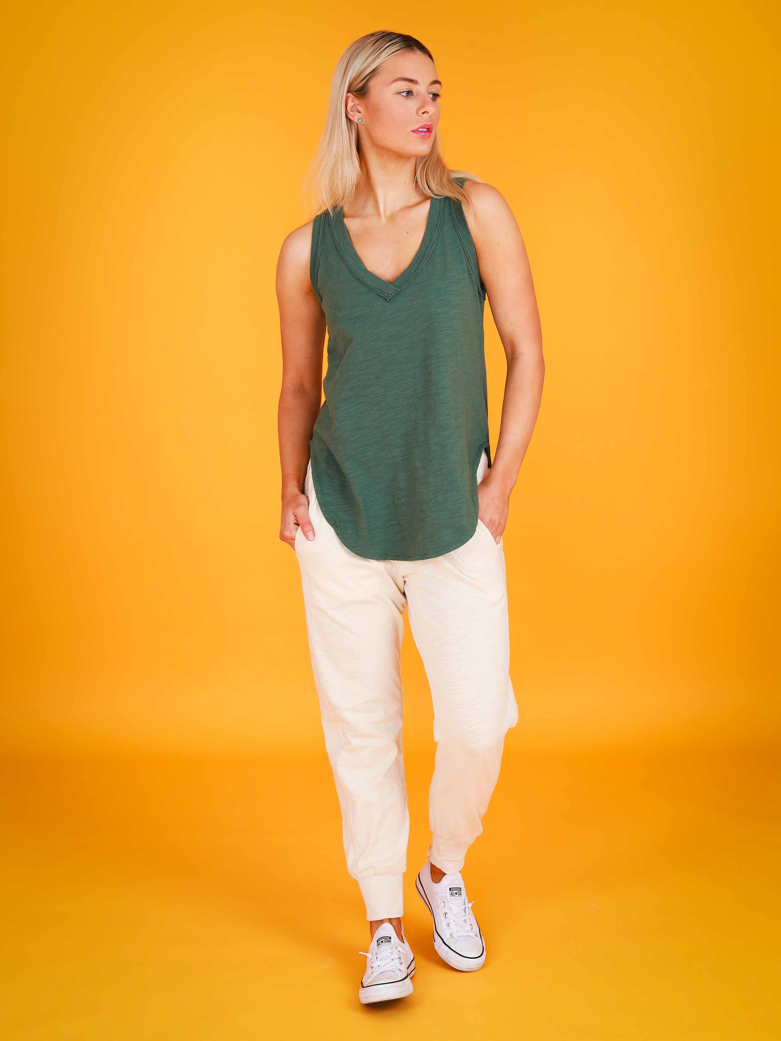 v neck tank top womens #color_amazon