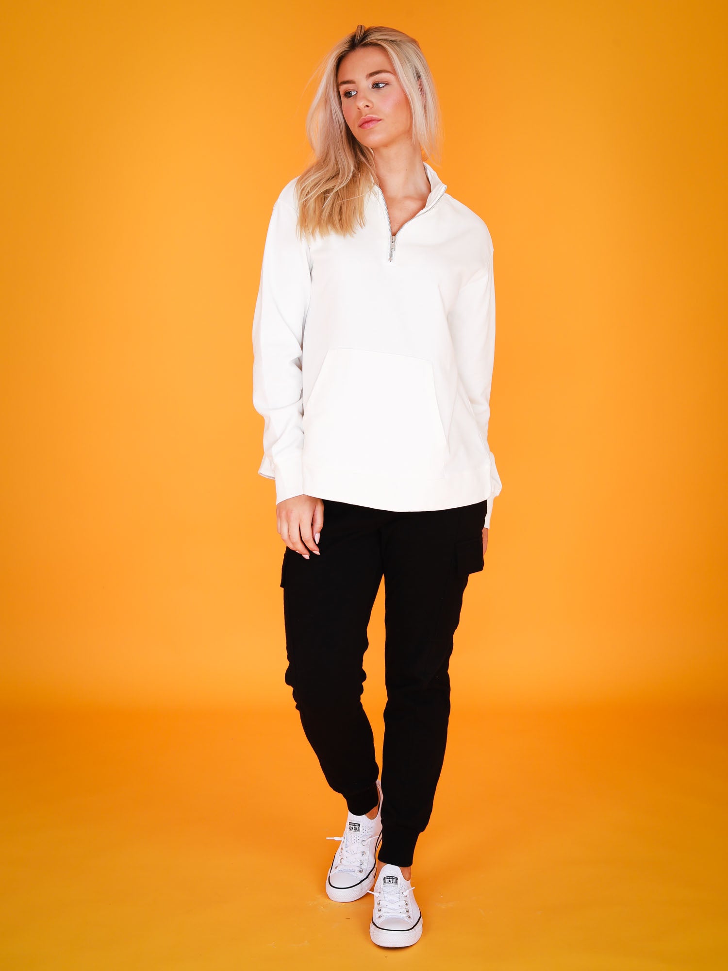 zip neck sweater #color_white