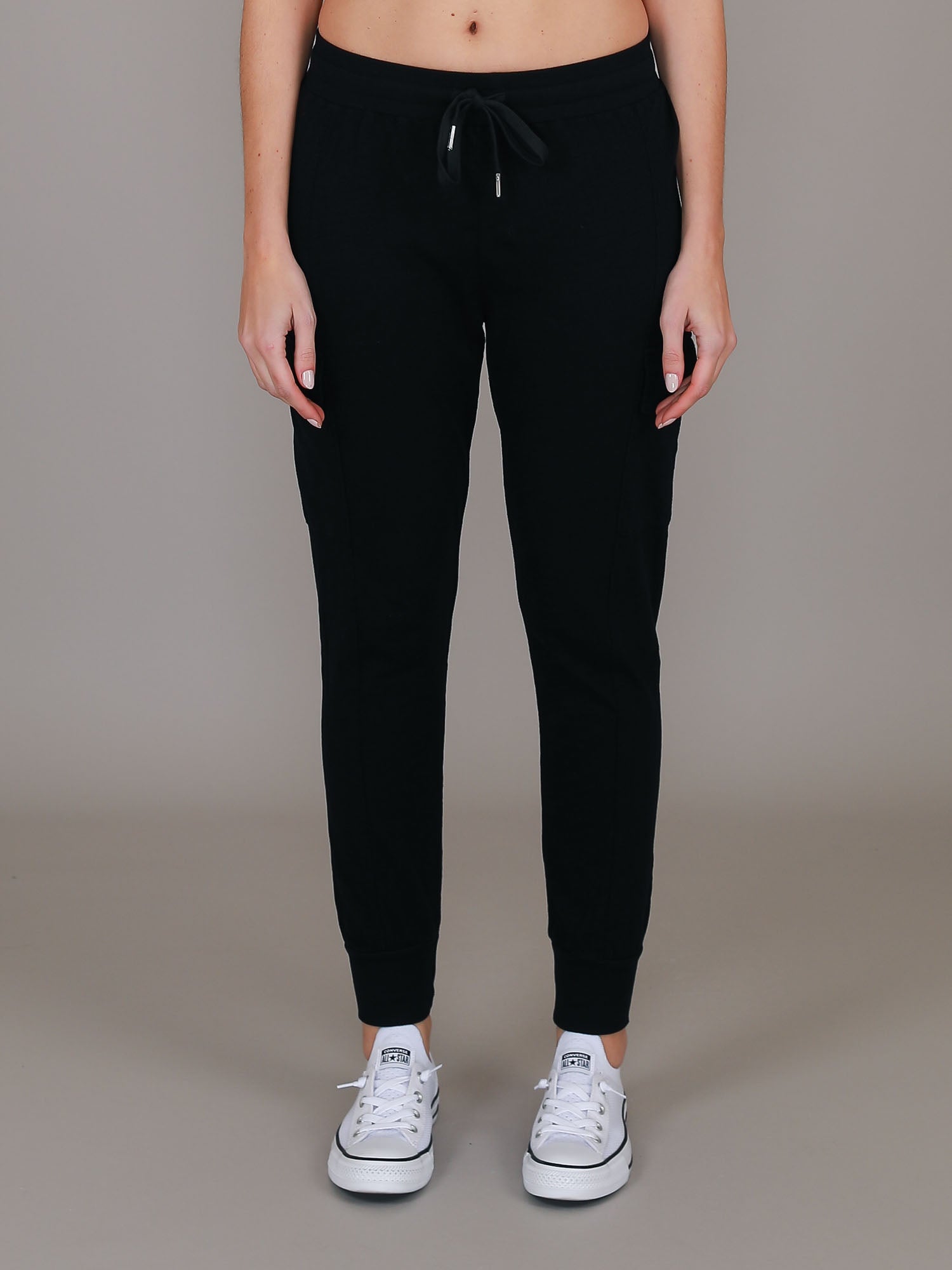 black cuffed cargo pants #color_black