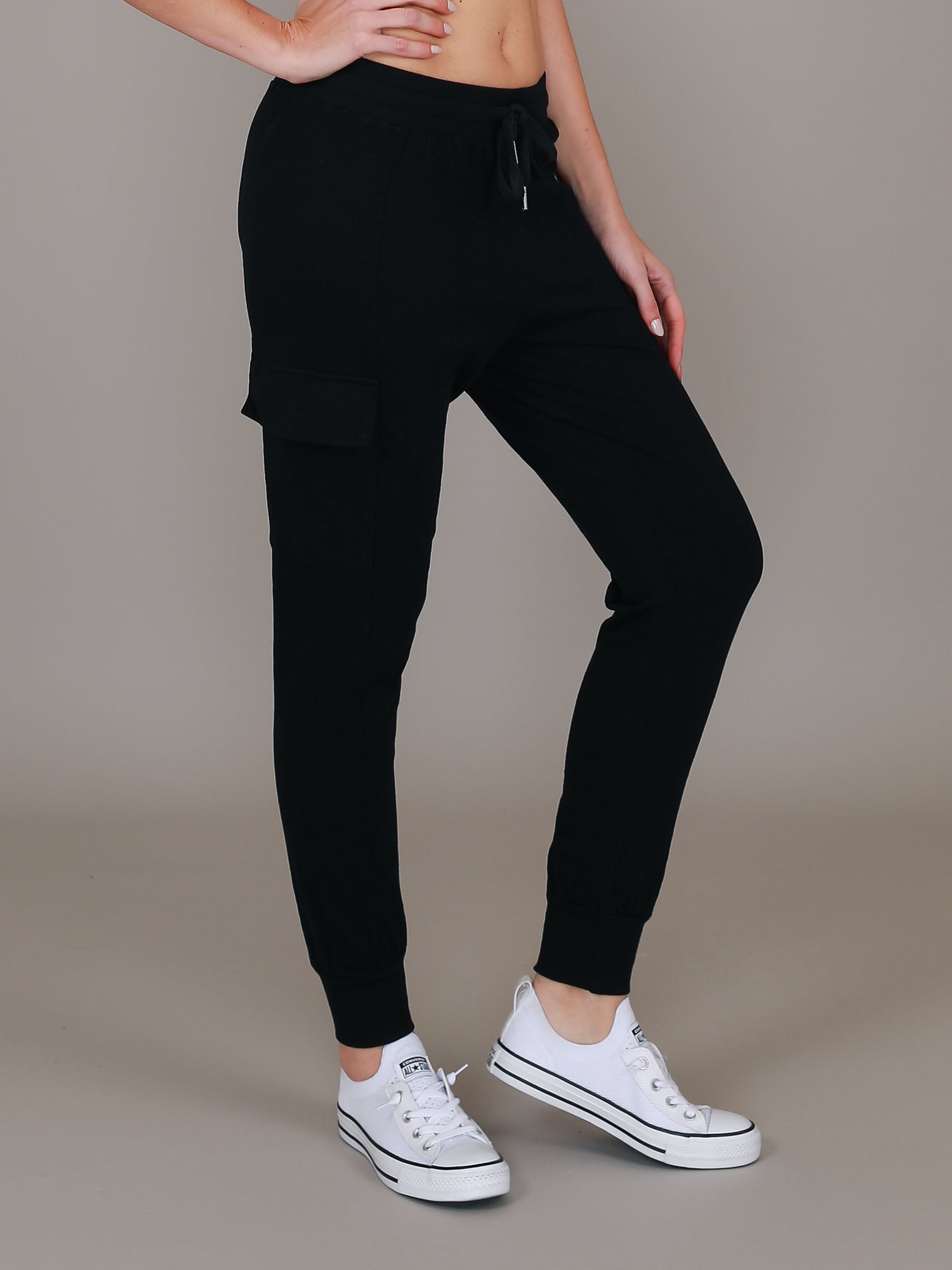tapered cargo joggers #color_black