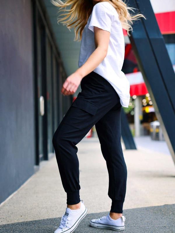 Cargo Jogger | Women's Tapered Cargo Pants – Cotton Jersey