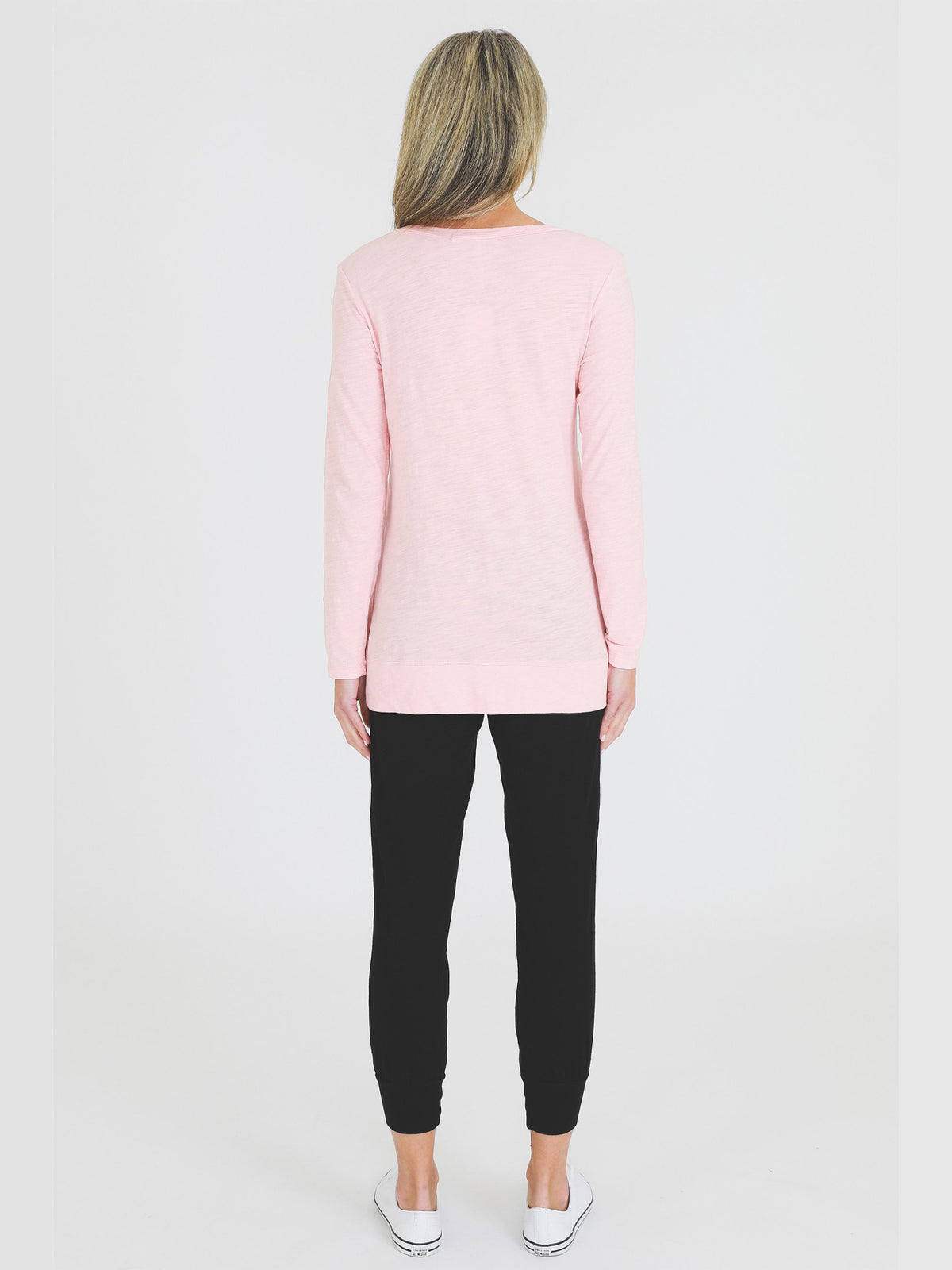 misty rose v neck tee women #color_misty rose