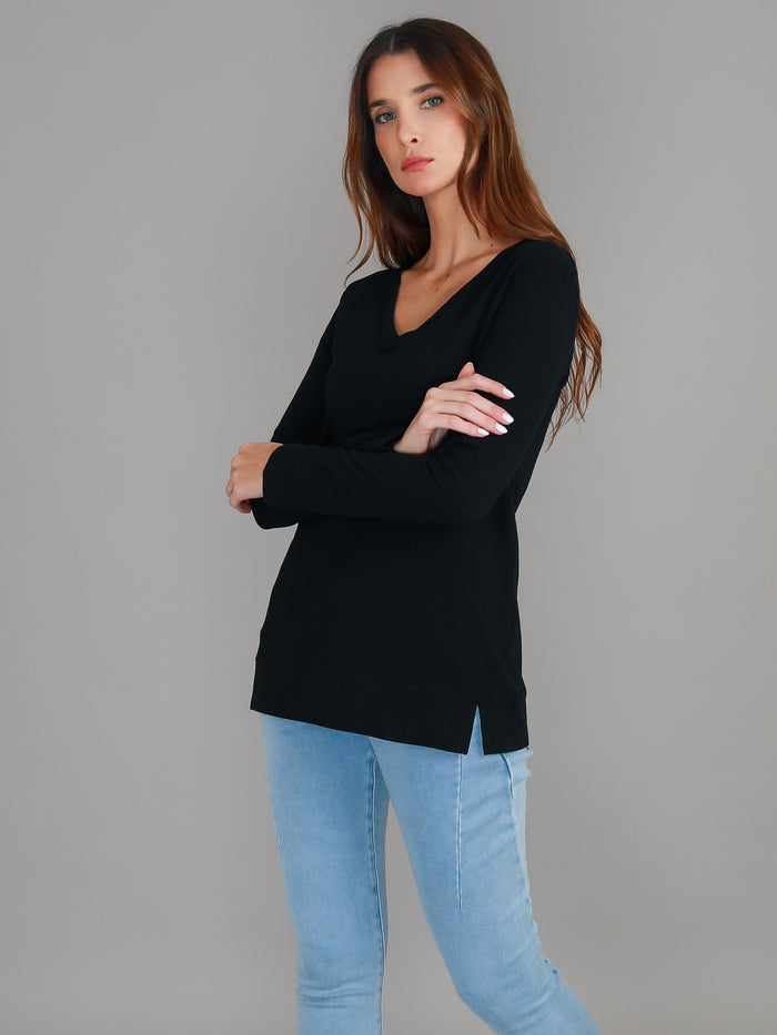 Leah V Neck Long Sleeve T Shirt