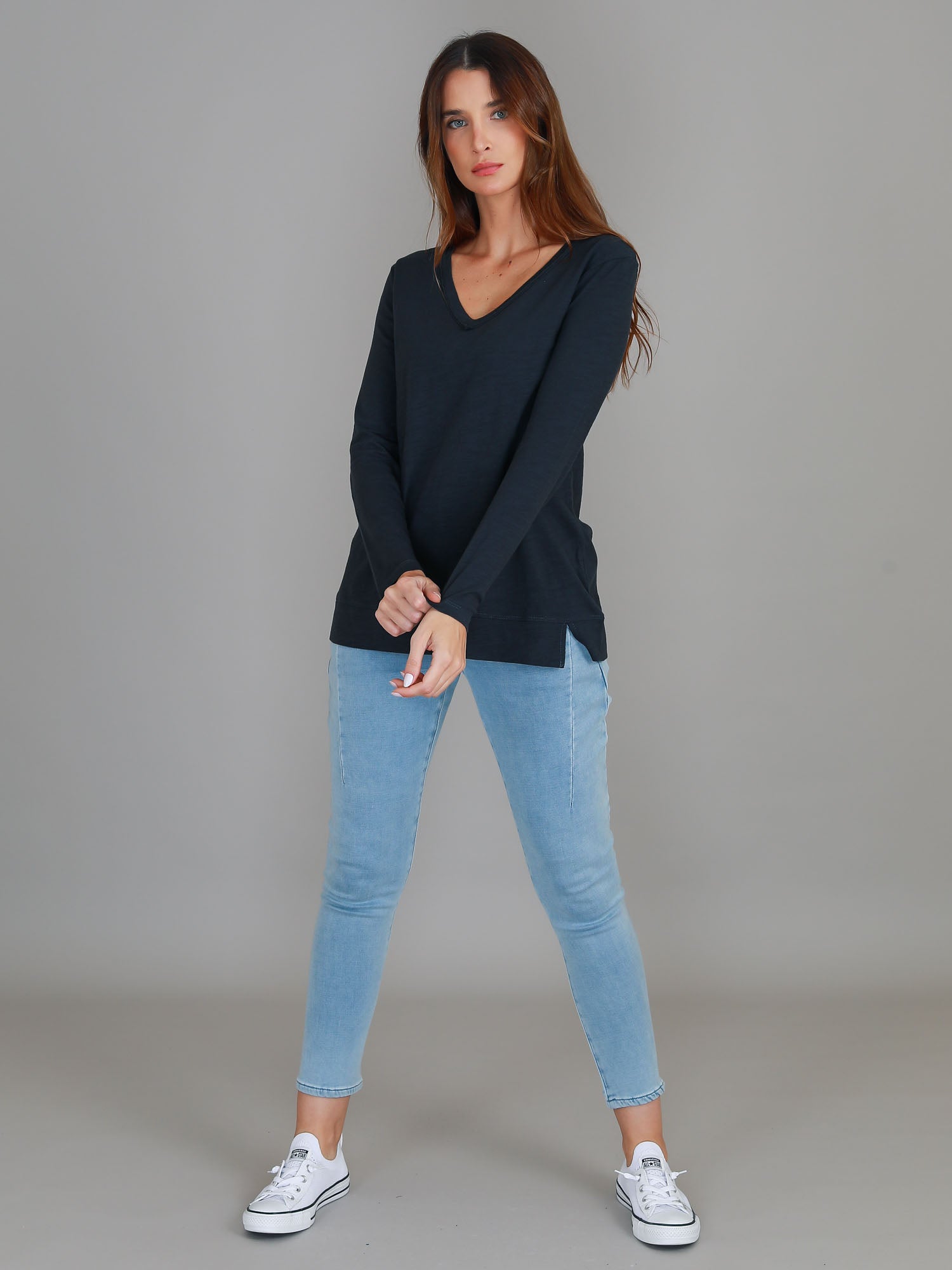 women's v-neck t-shirt #color_ink