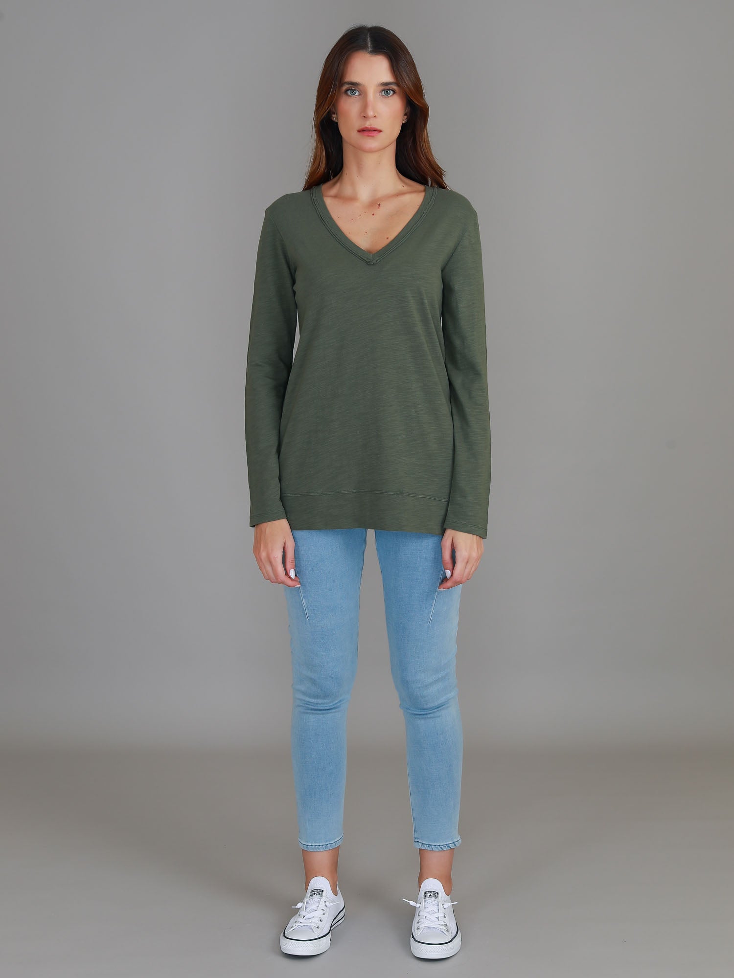 v neck t shirts womens #color_khaki