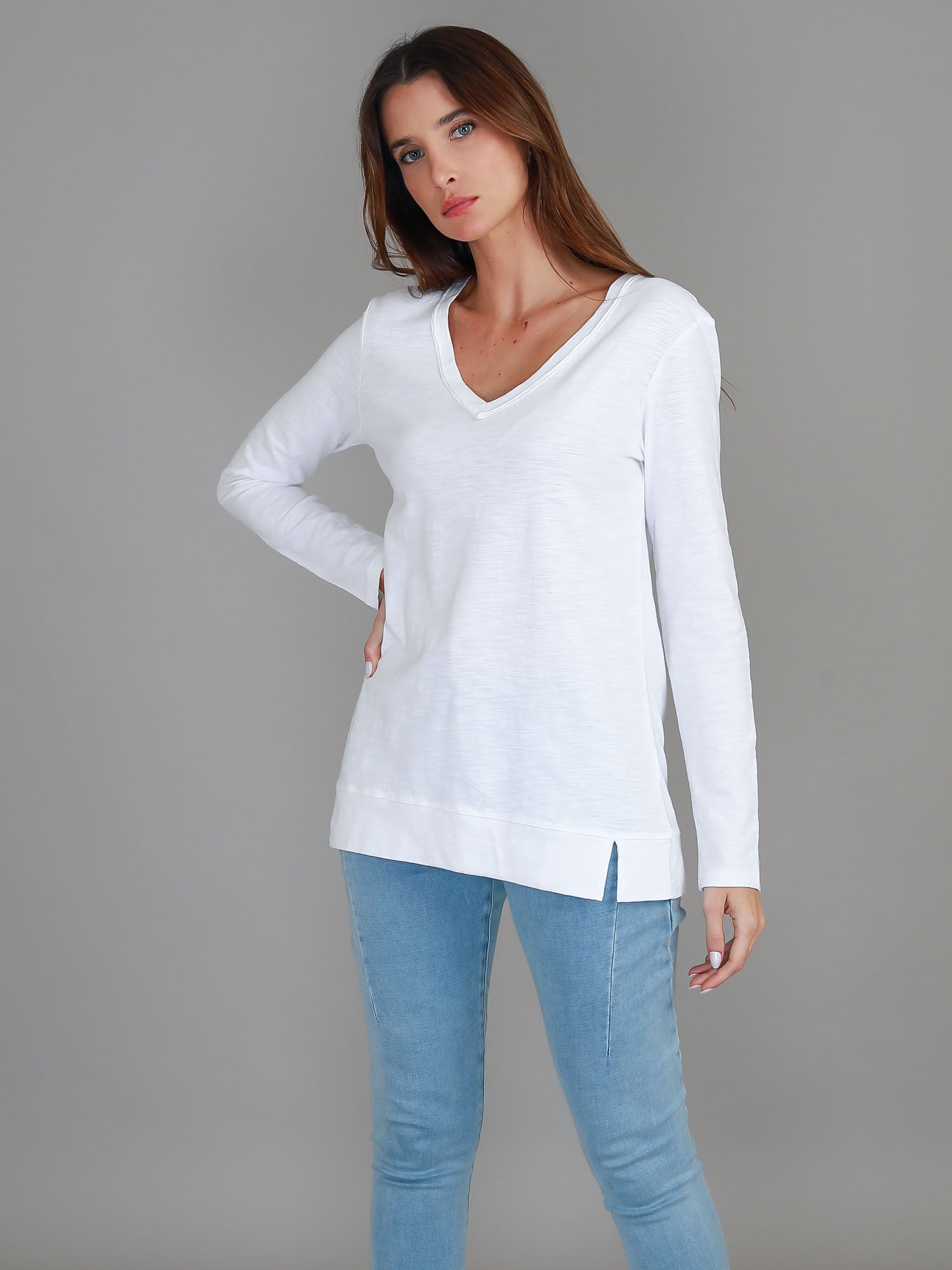 fitted v neck t shirts #color_white