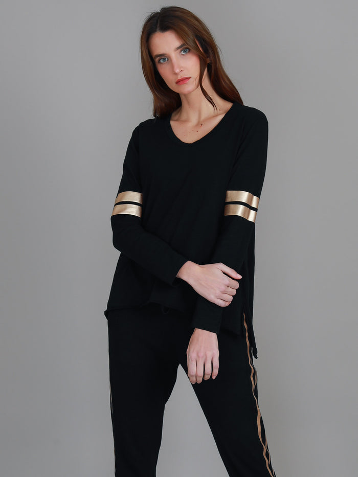 Kiara Twin Gold Stripe T Shirt