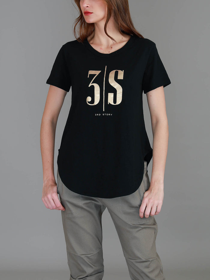 Alexis Gold Logo Longline T Shirt (Sale)