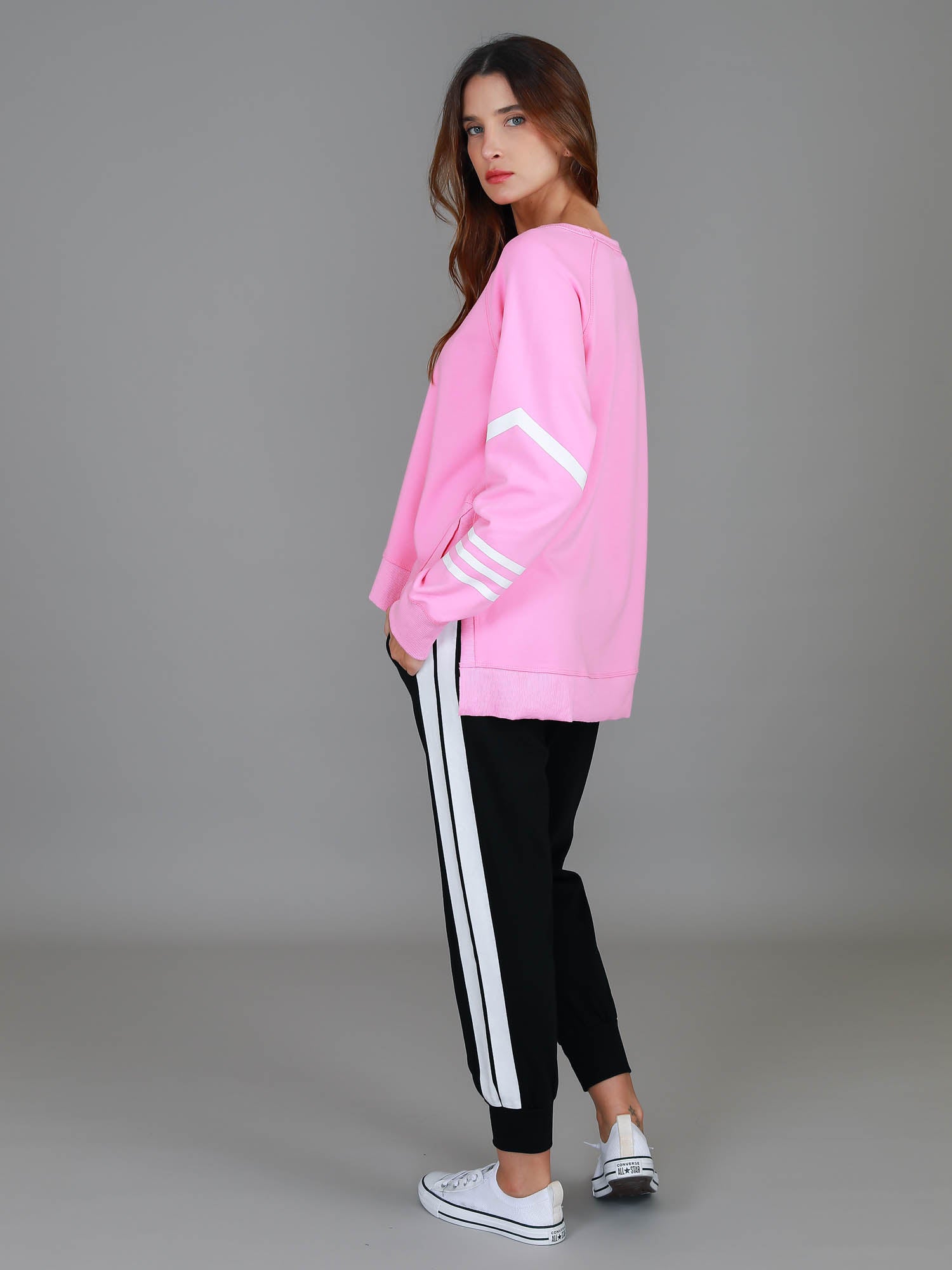 ladies pink sweatshirt #color_bubble gum