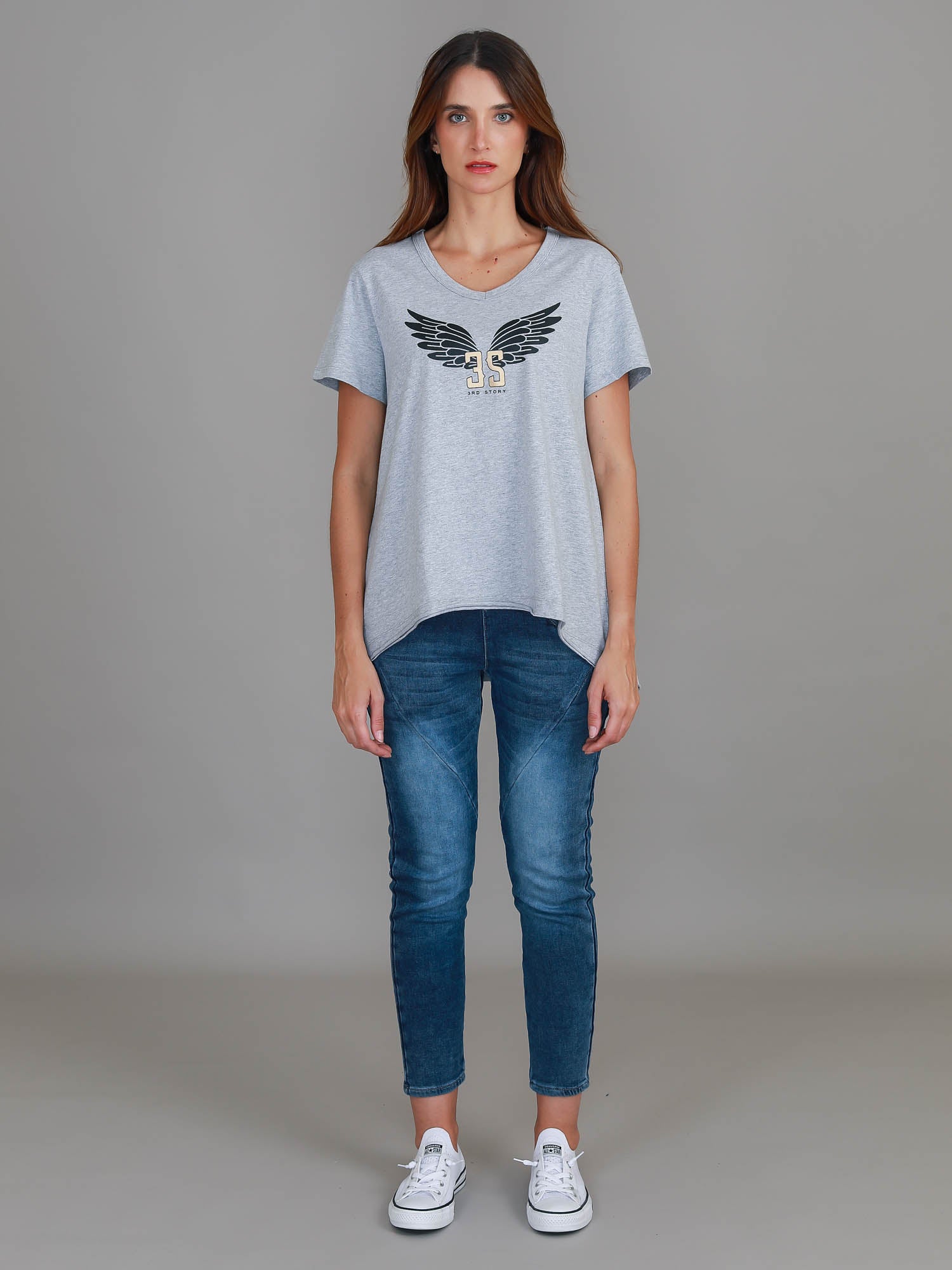 gray and black graphic tee #color_grey marle