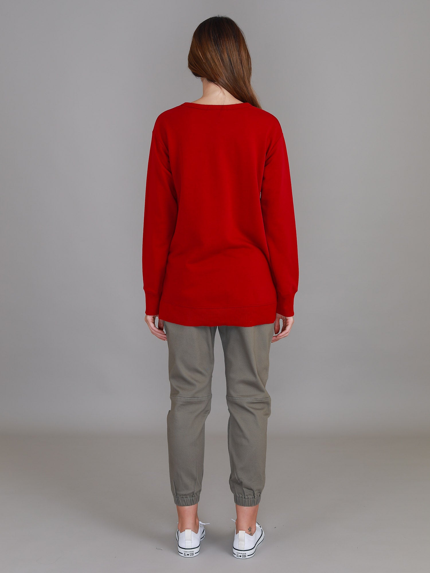 red crewneck women #color_goji red