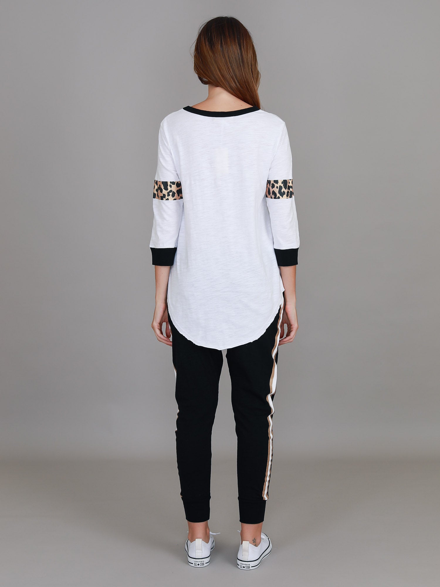 white 3/4 sleeve shirt womens #color_white