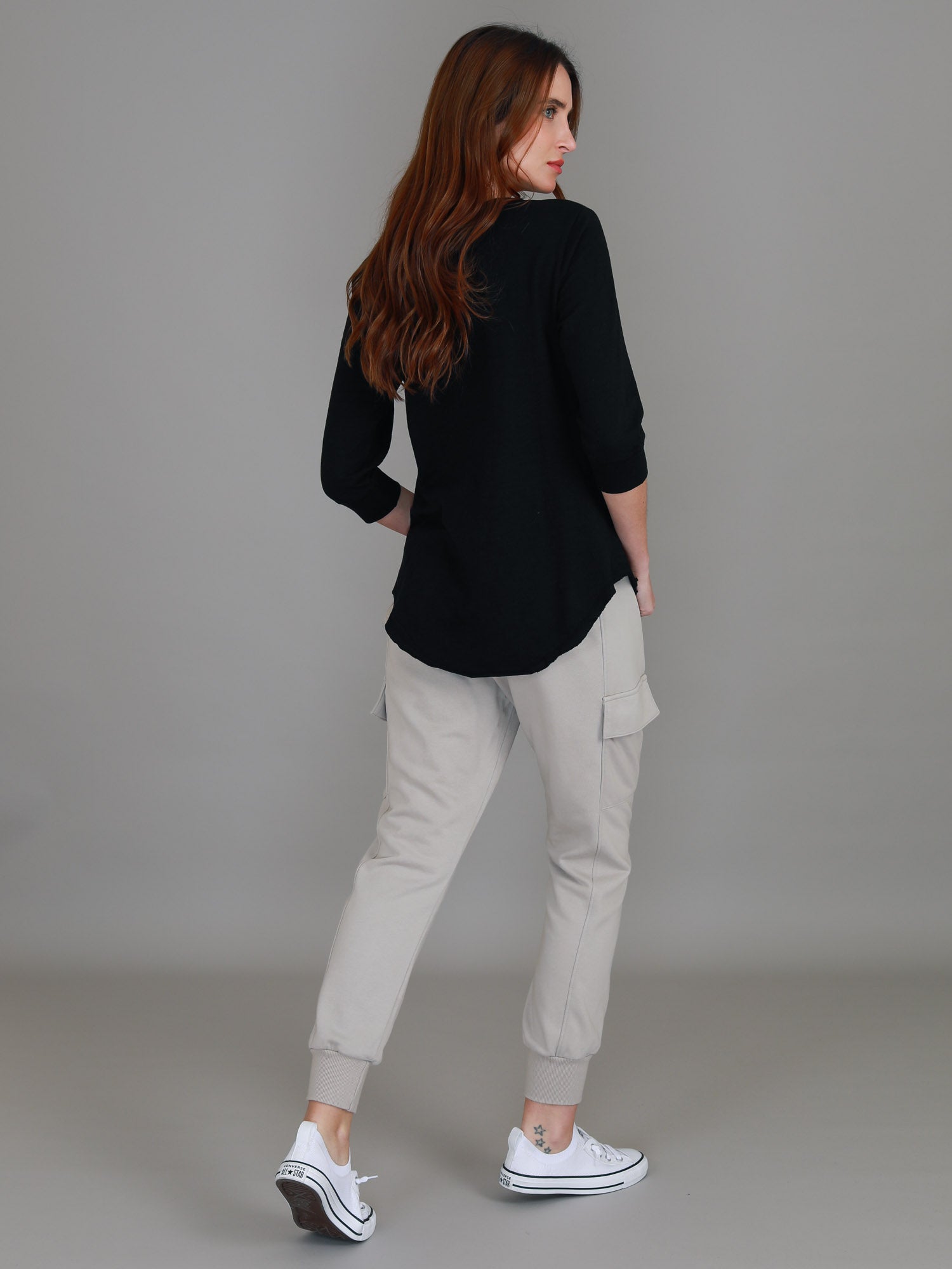 3 quarter sleeve tops #color_black