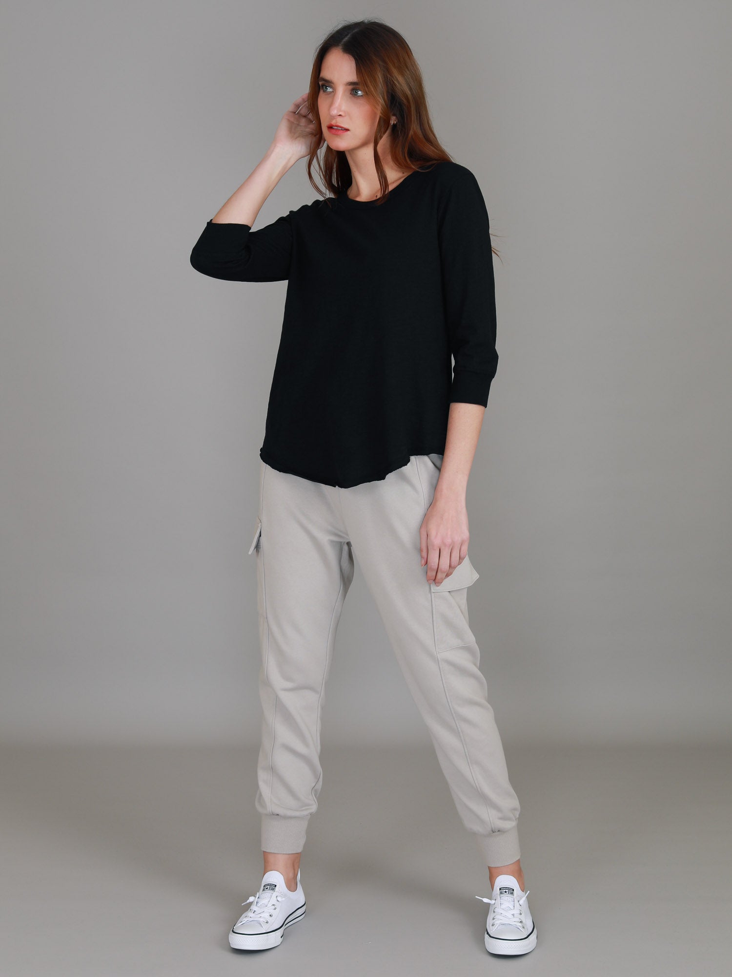 3/4 sleeve #color_black