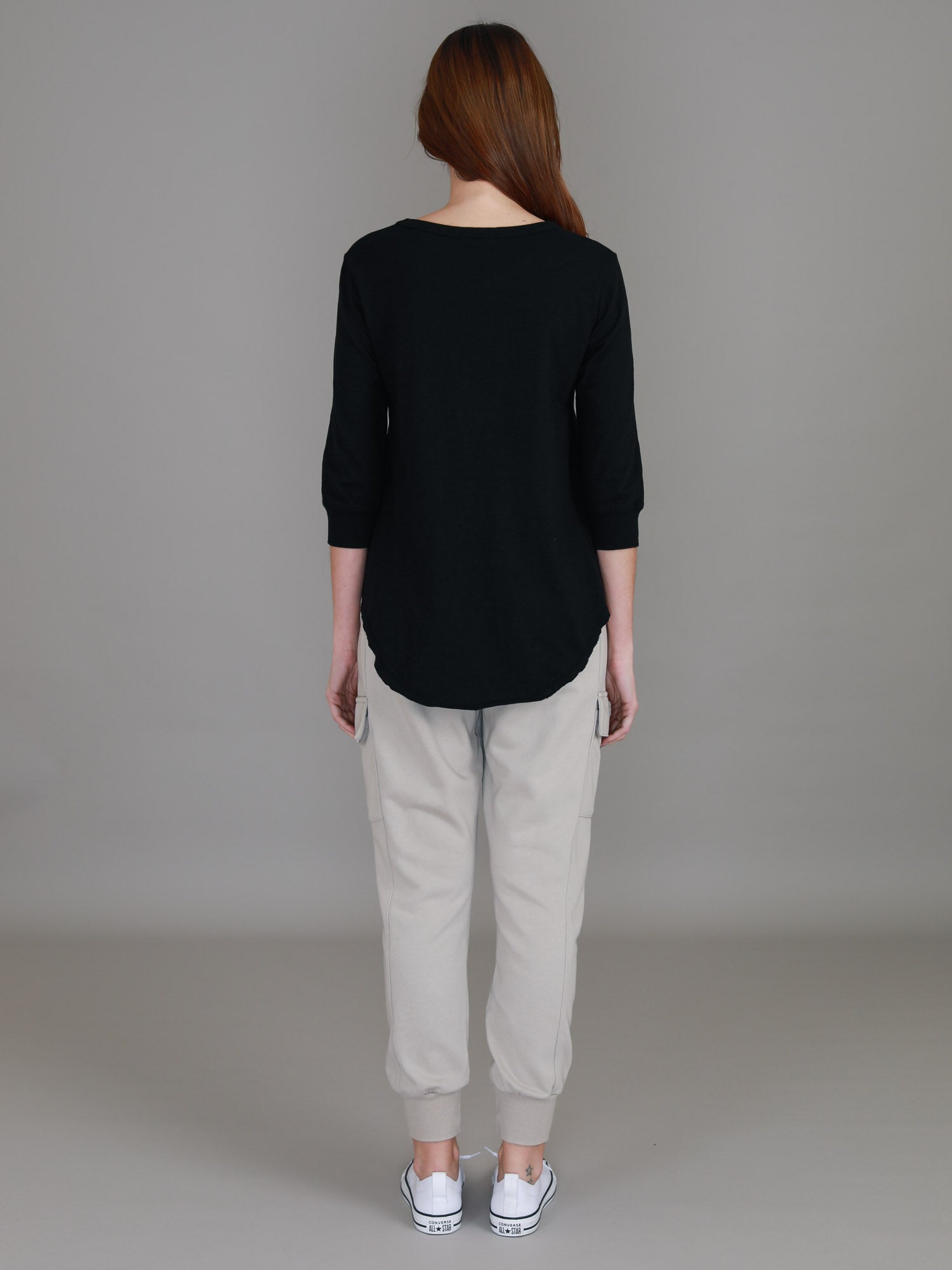 3/4 sleeve tops womens #color_black