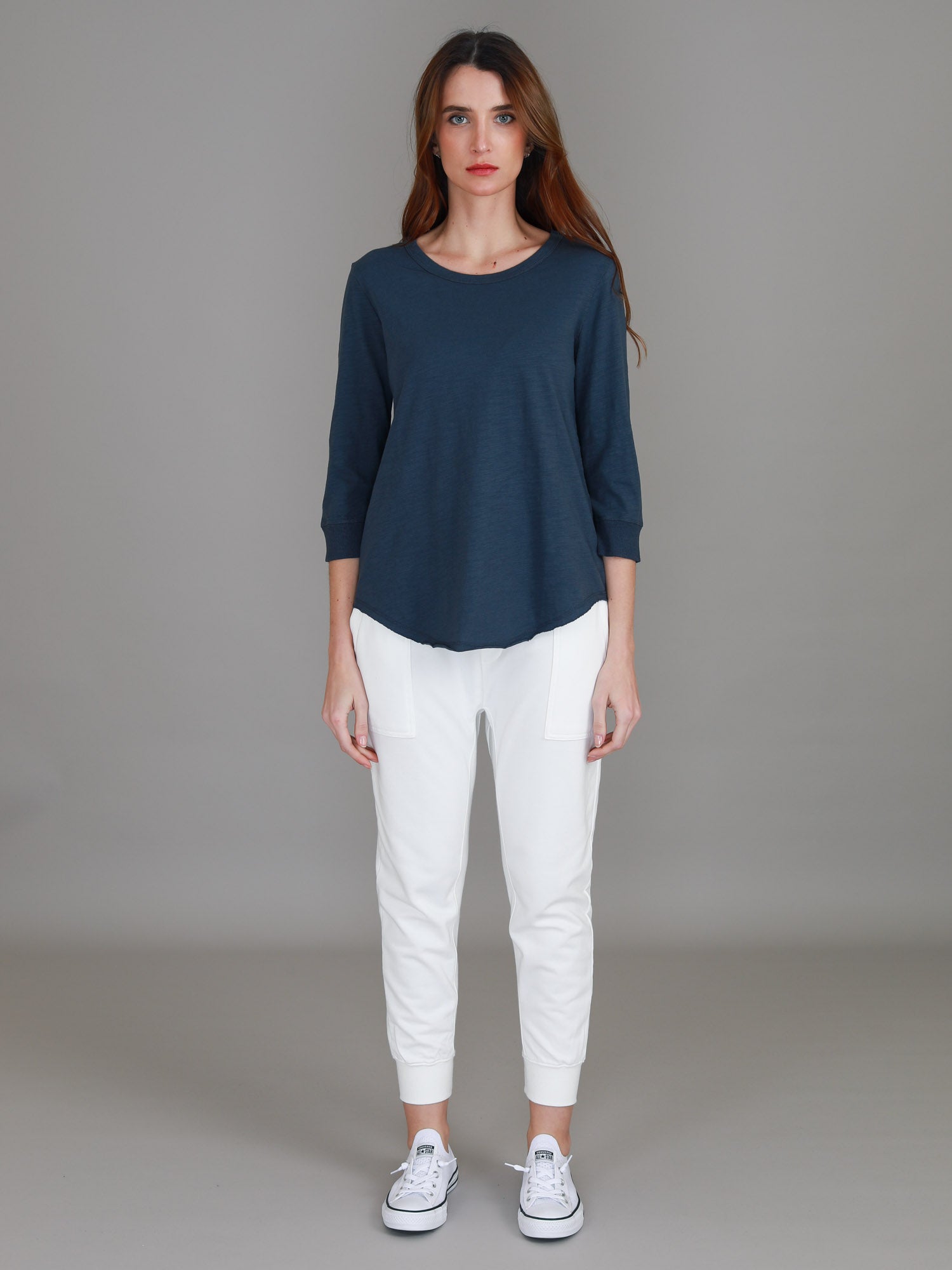 womens 3/4 sleeve tops australia #color_indigo