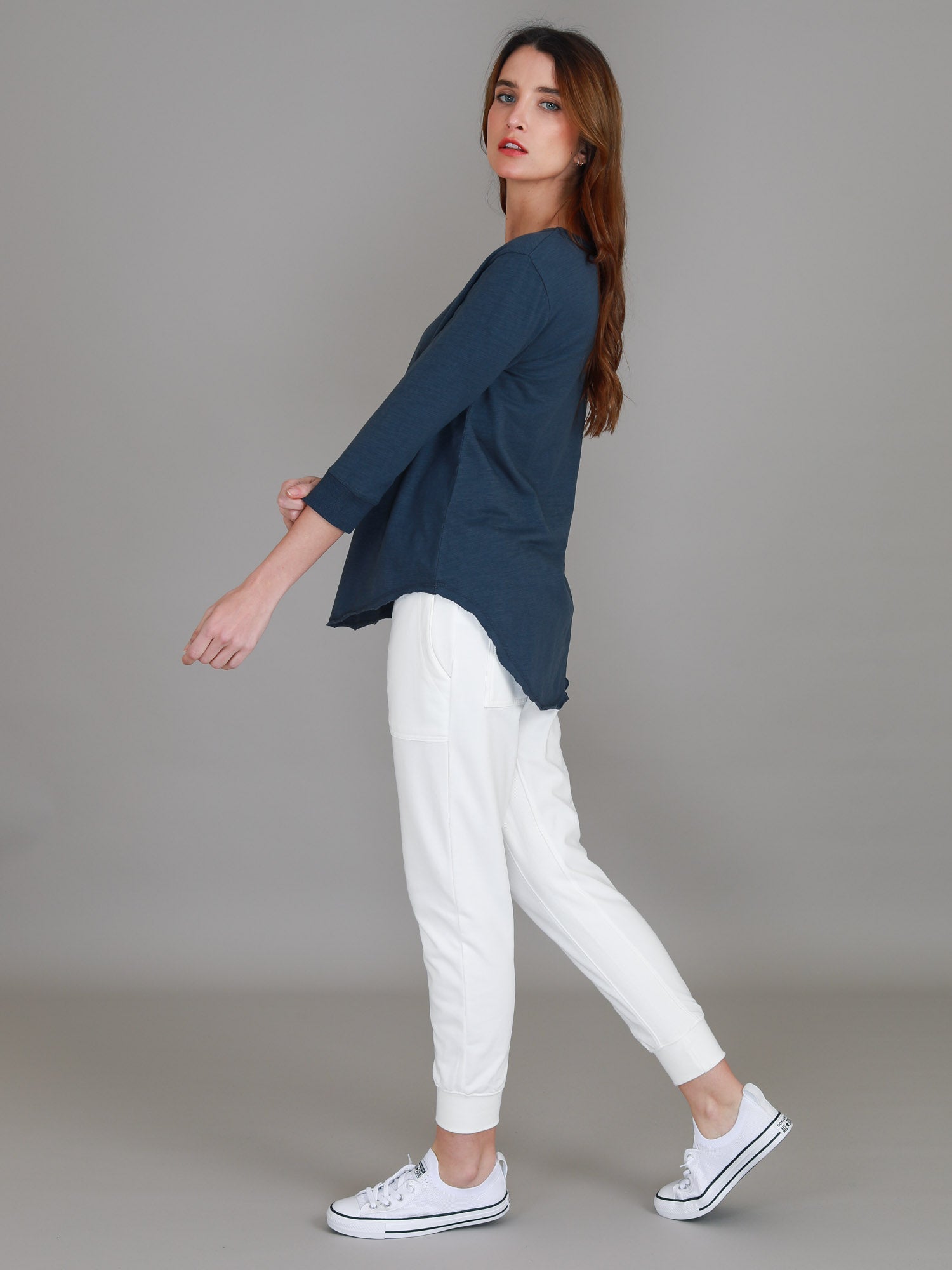 3 4 sleeve blouse #color_indigo