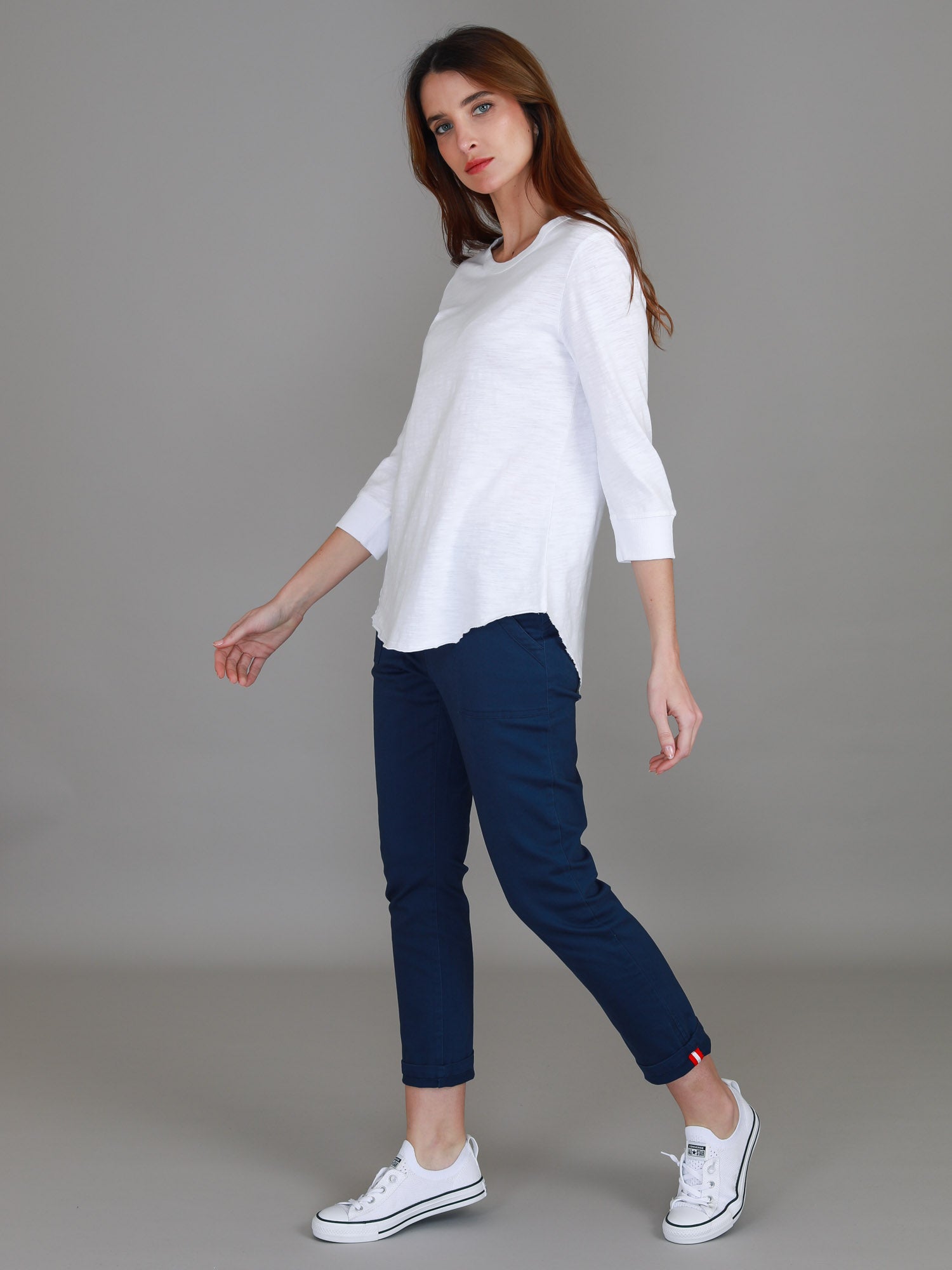 3/4 sleeve shirt #color_white