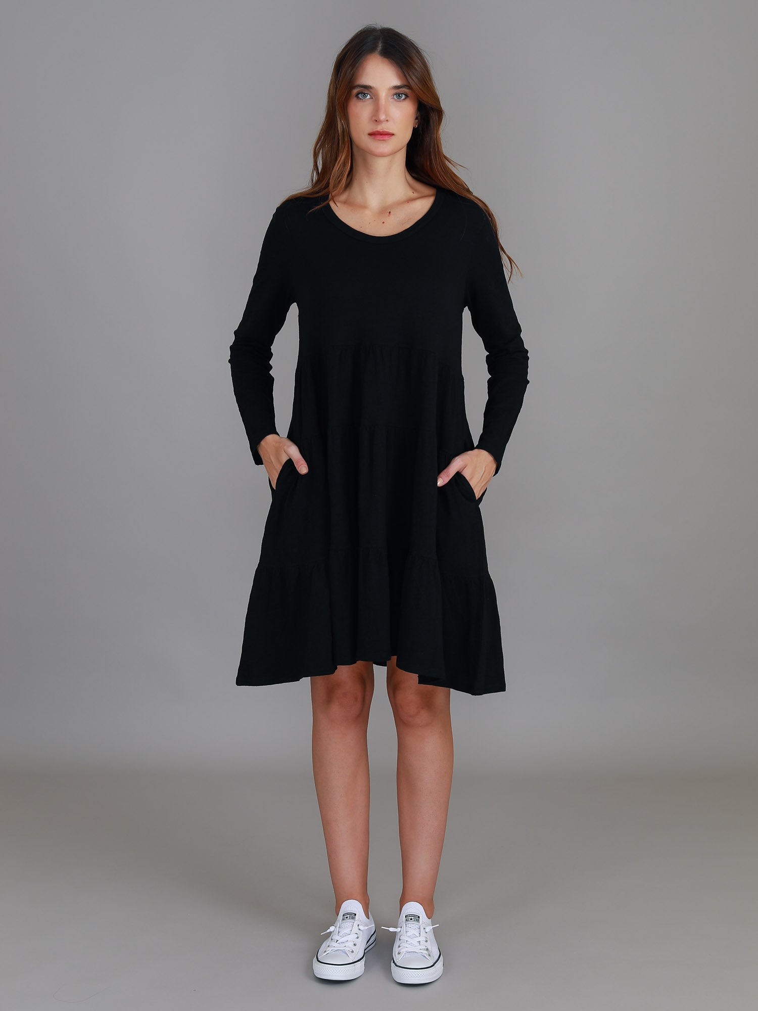 long sleeve winter dress #color_black