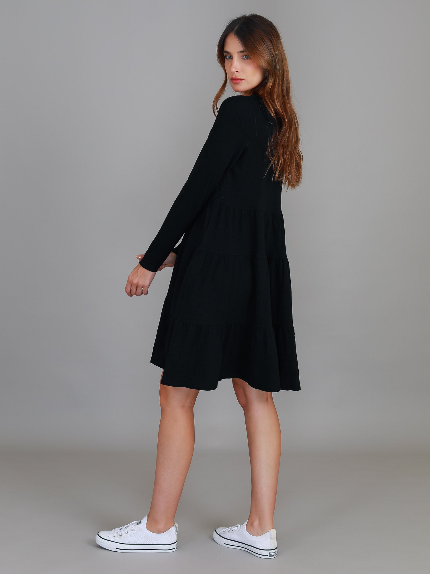 dress with sleeves #color_black