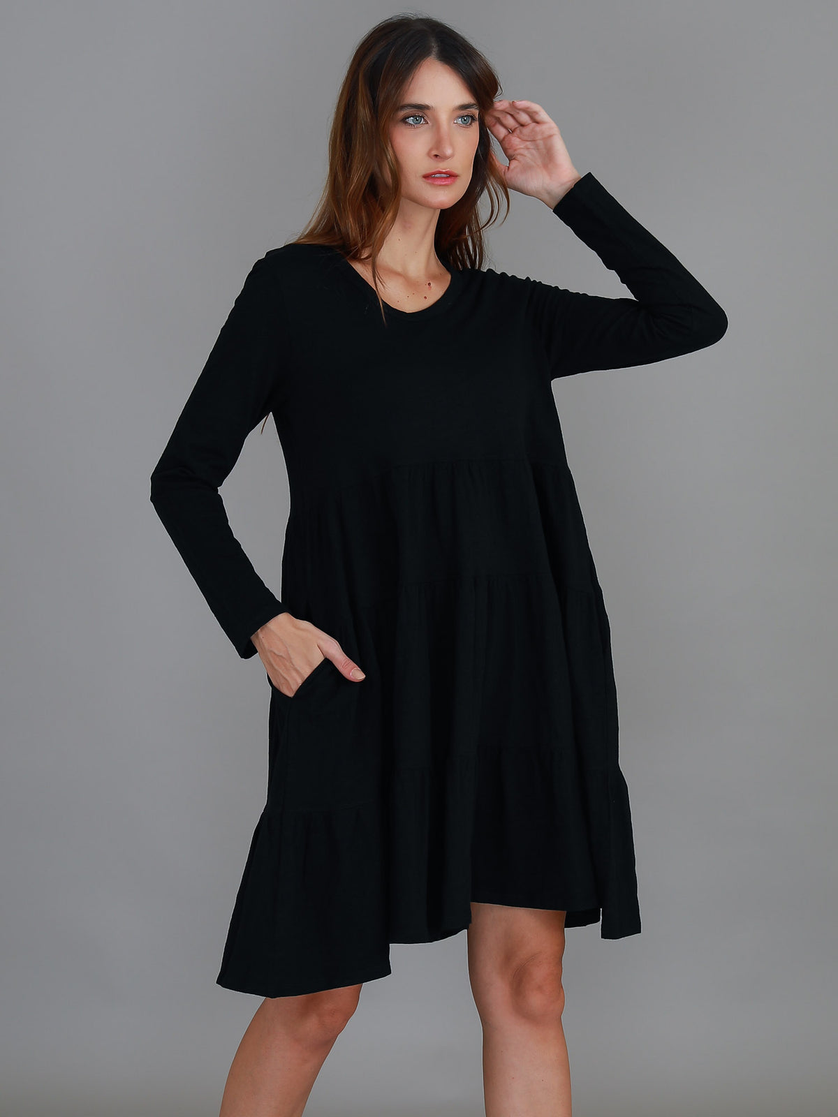 Heidy Long Sleeve Tier Dress