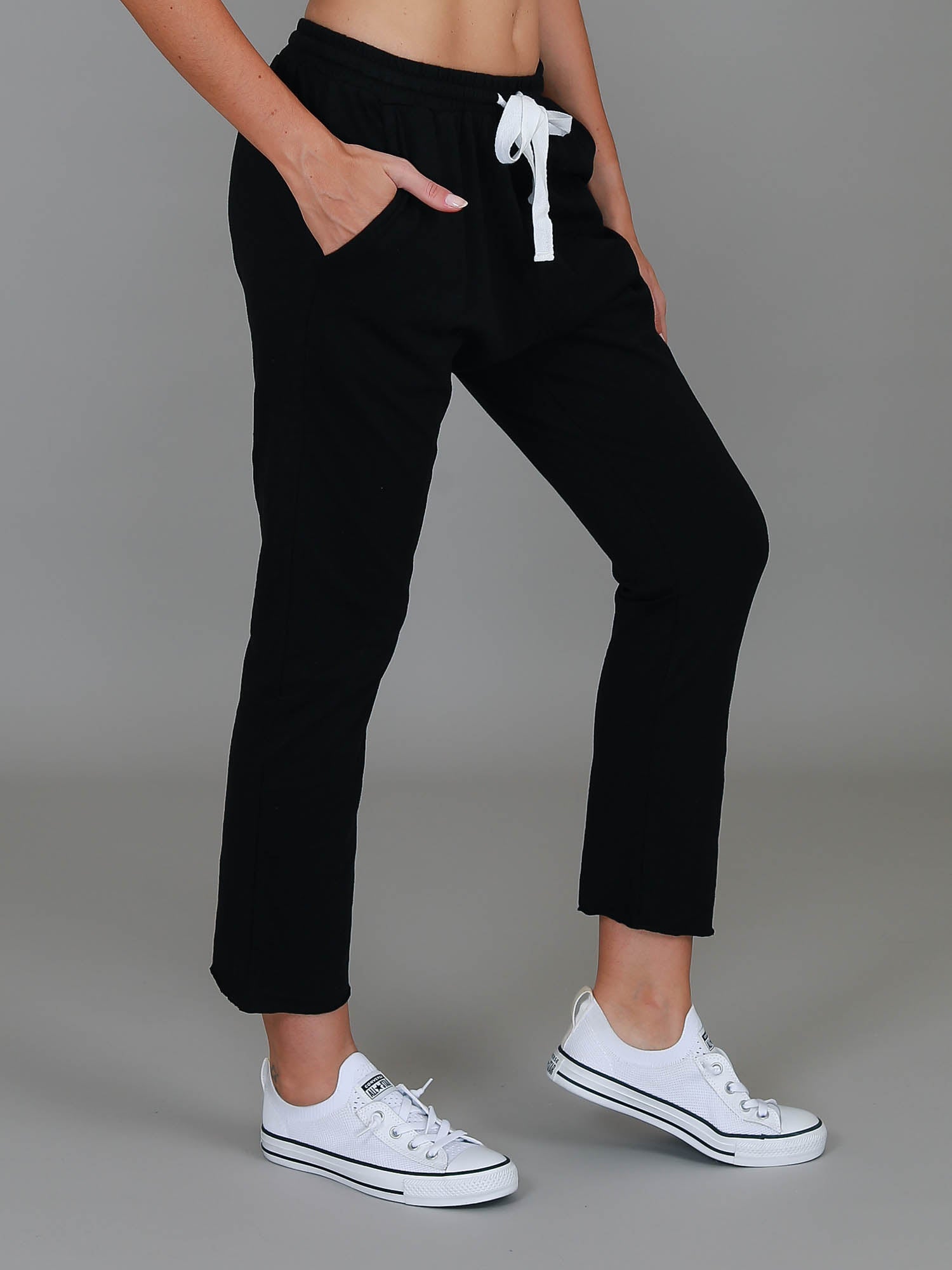 cotton joggers for women #color_black