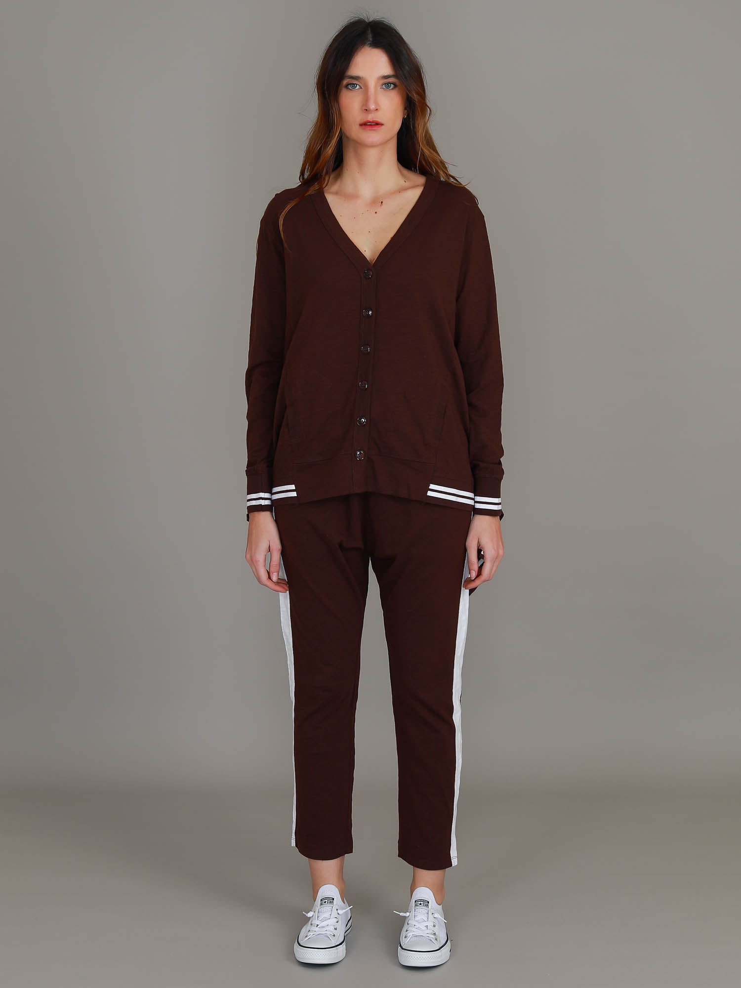 dark brown cardigan #color_cocoa