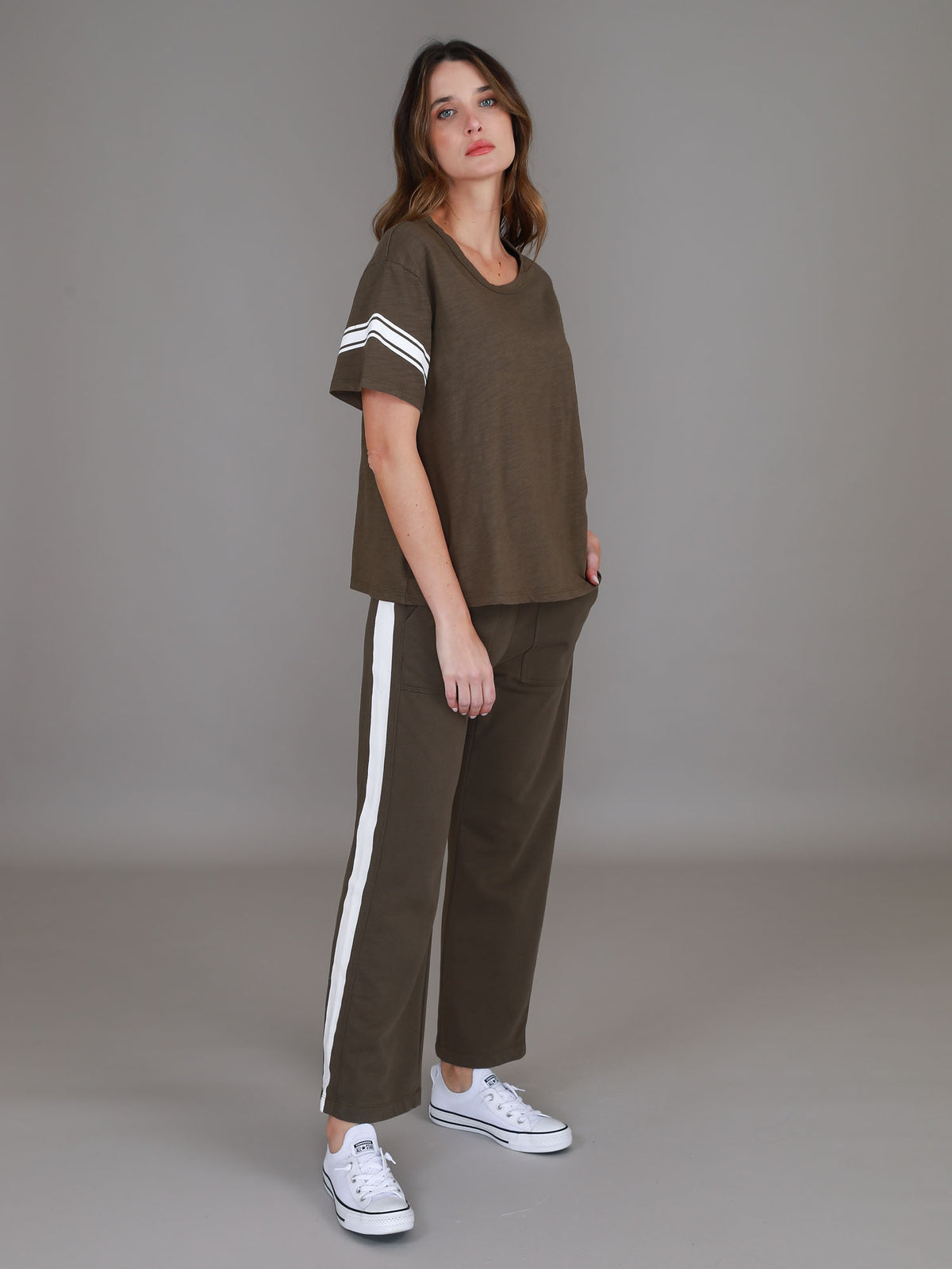 oversized olive tee #color_dark olive