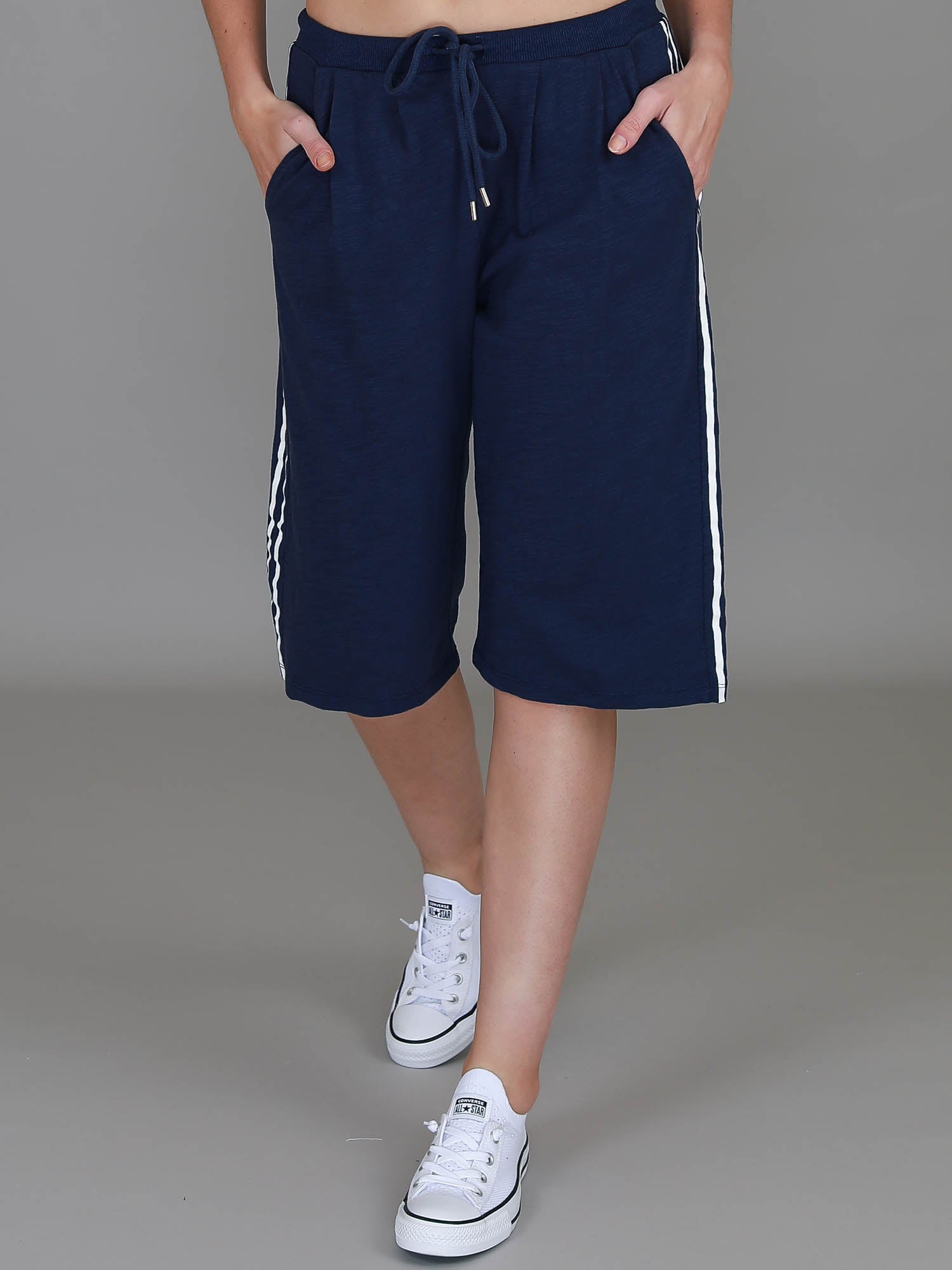 long women's shorts #color_ink/white