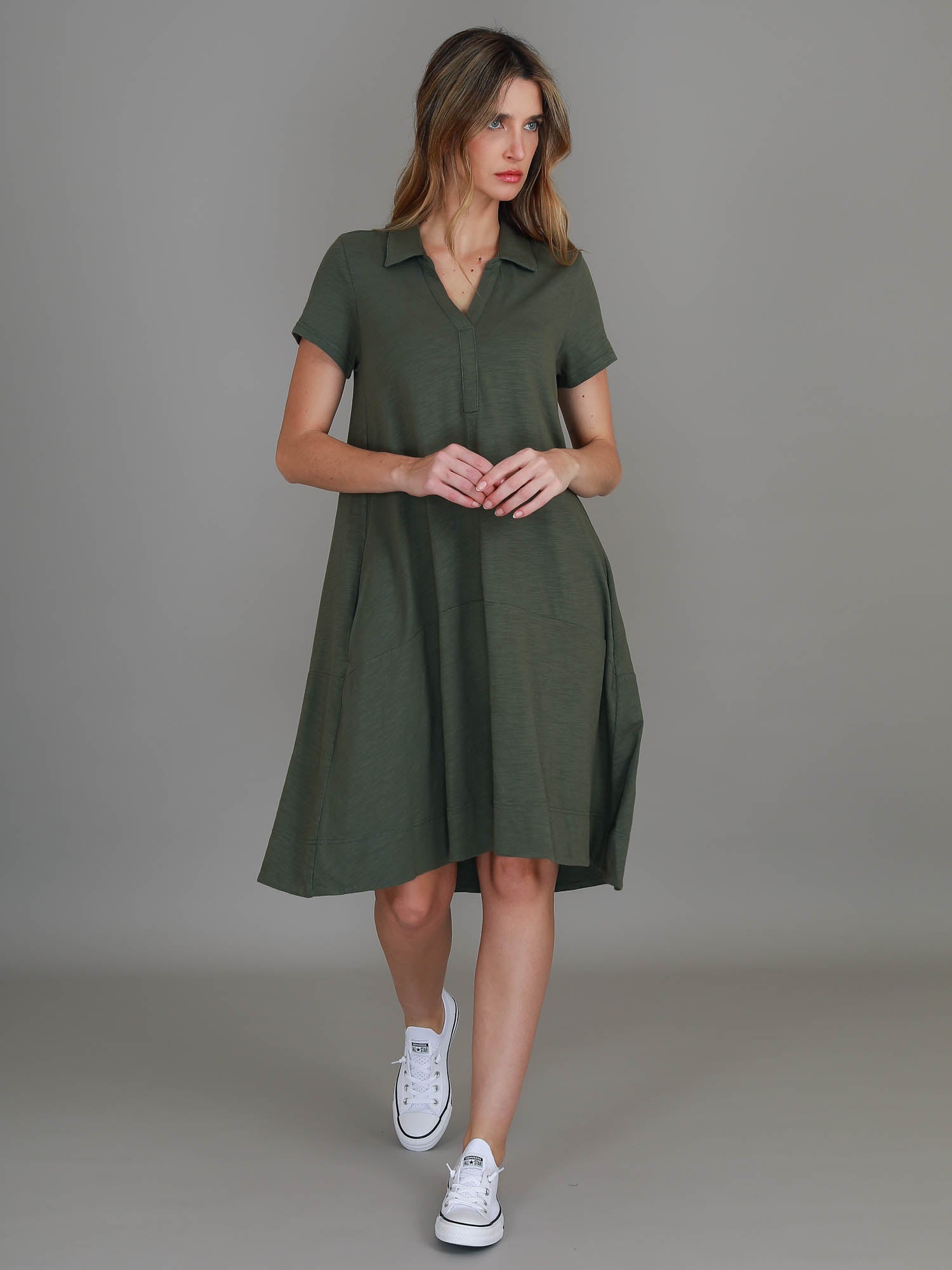 green casual dresses #color_khaki