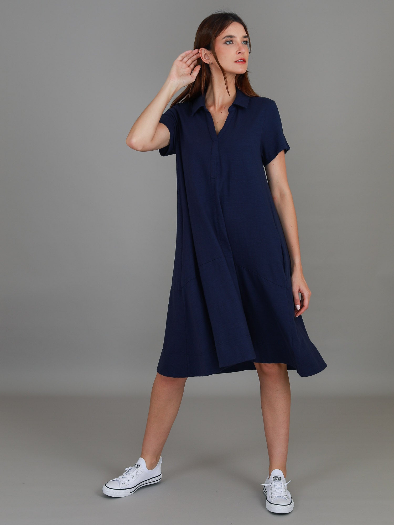 shirt dress #color_navy