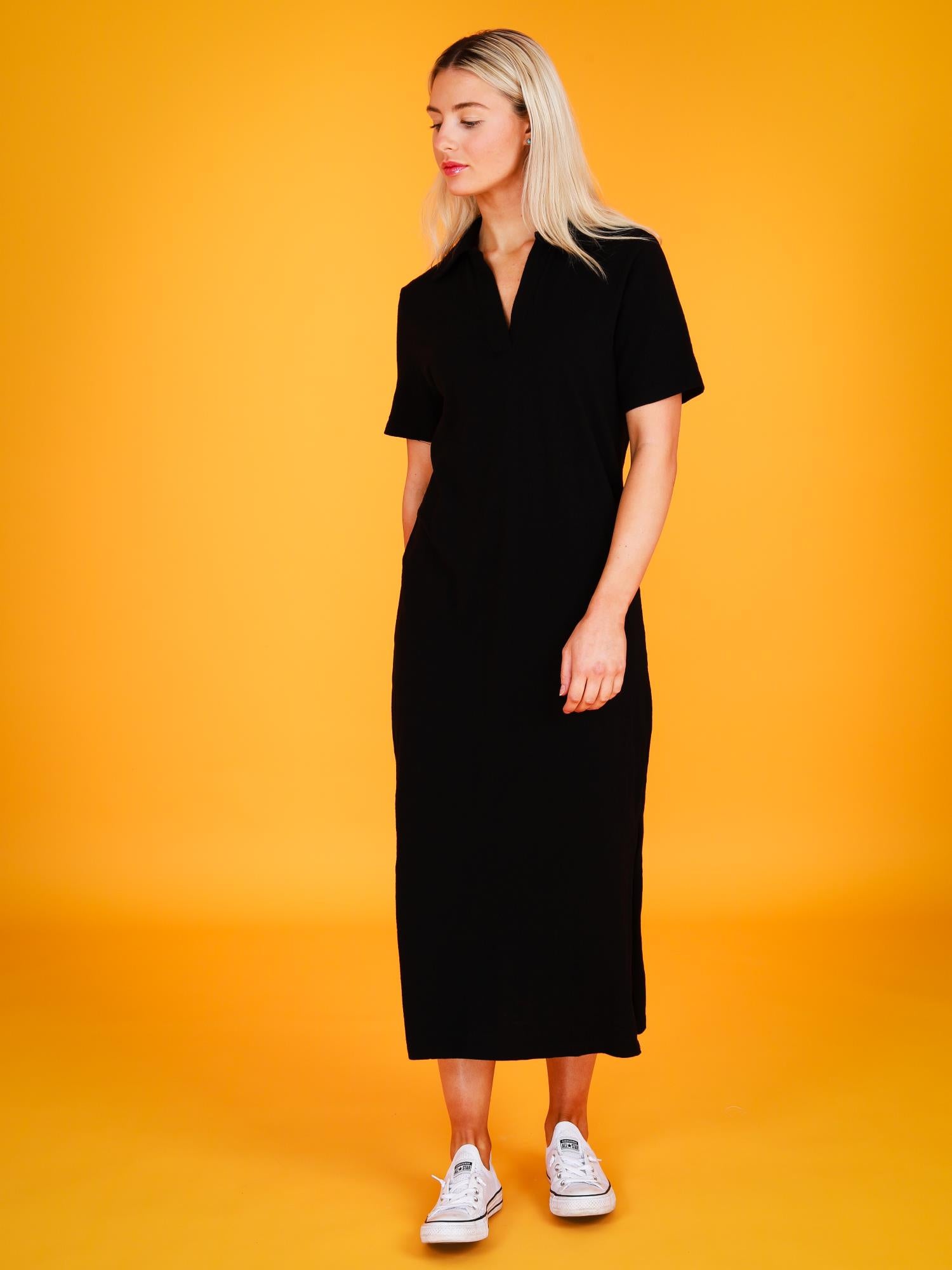 collar dress #color_black