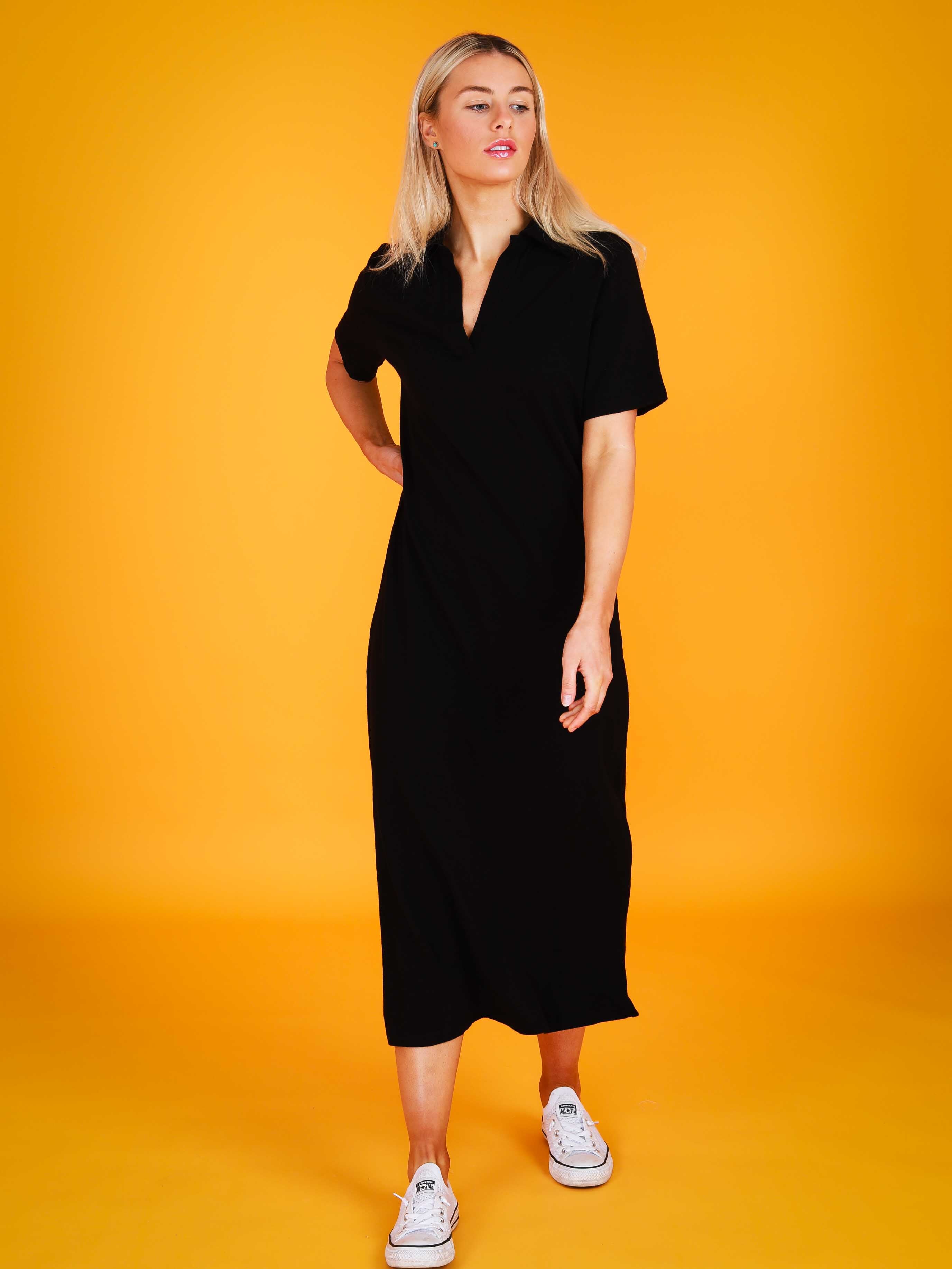 polo shirt dress #color_black