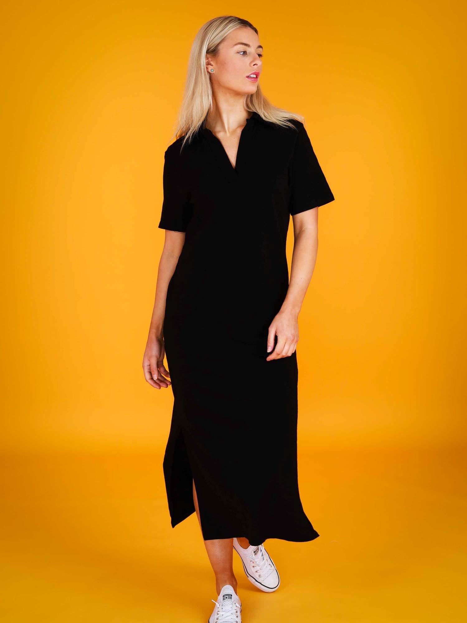 collared dress #color_black