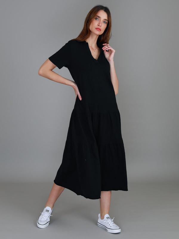 Tricia Tiered Midi Polo Dress