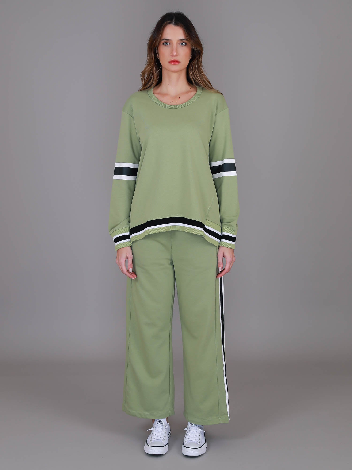 green crewneck jumper #color_wasabi green