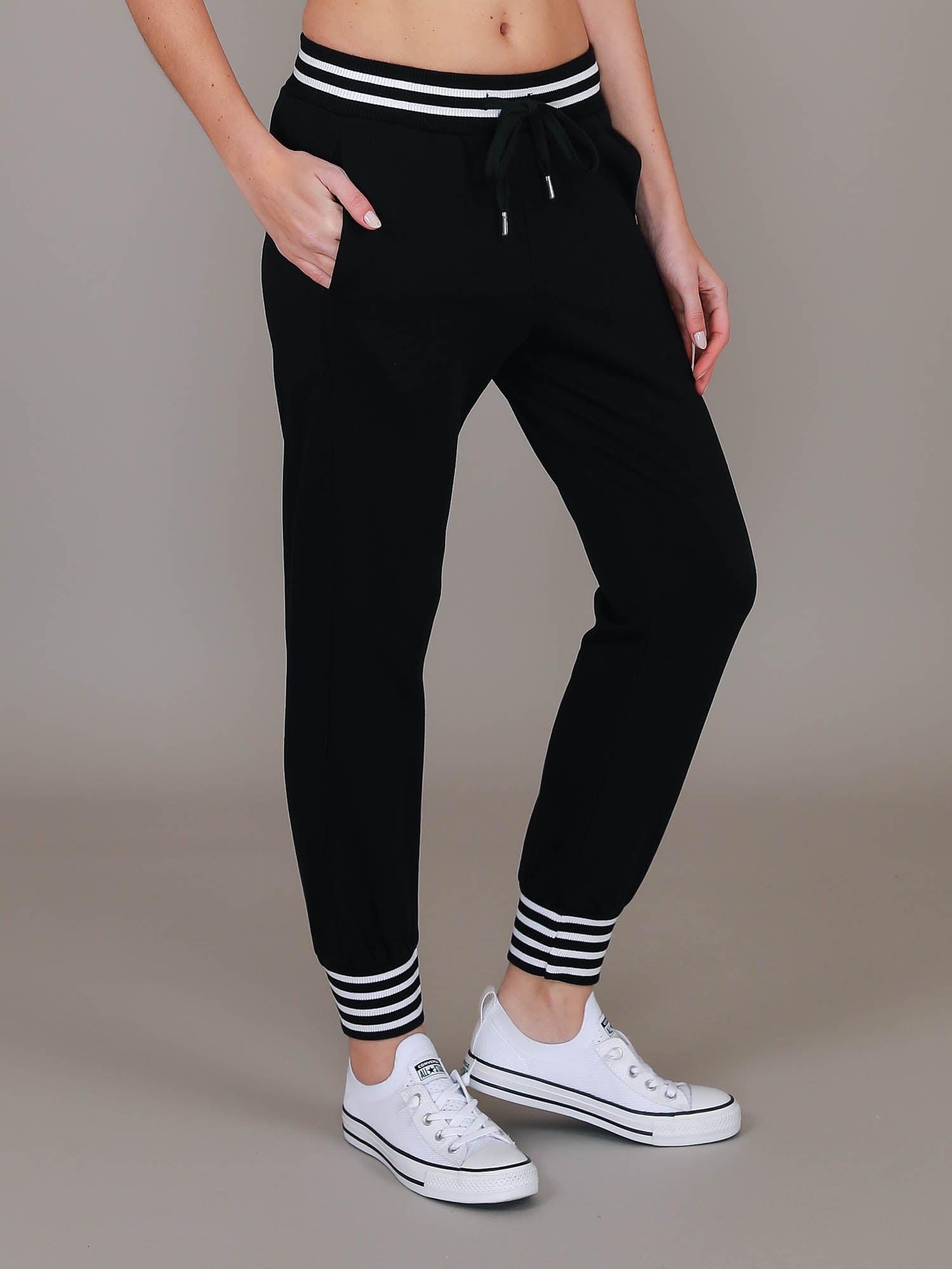black cuffed joggers #color_black