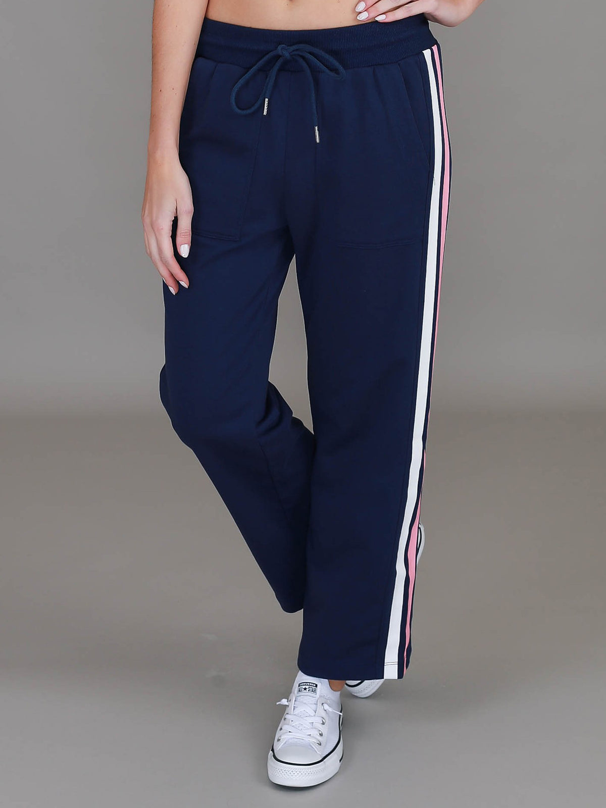 deep navy straight leg pants #color_deep navy/pink