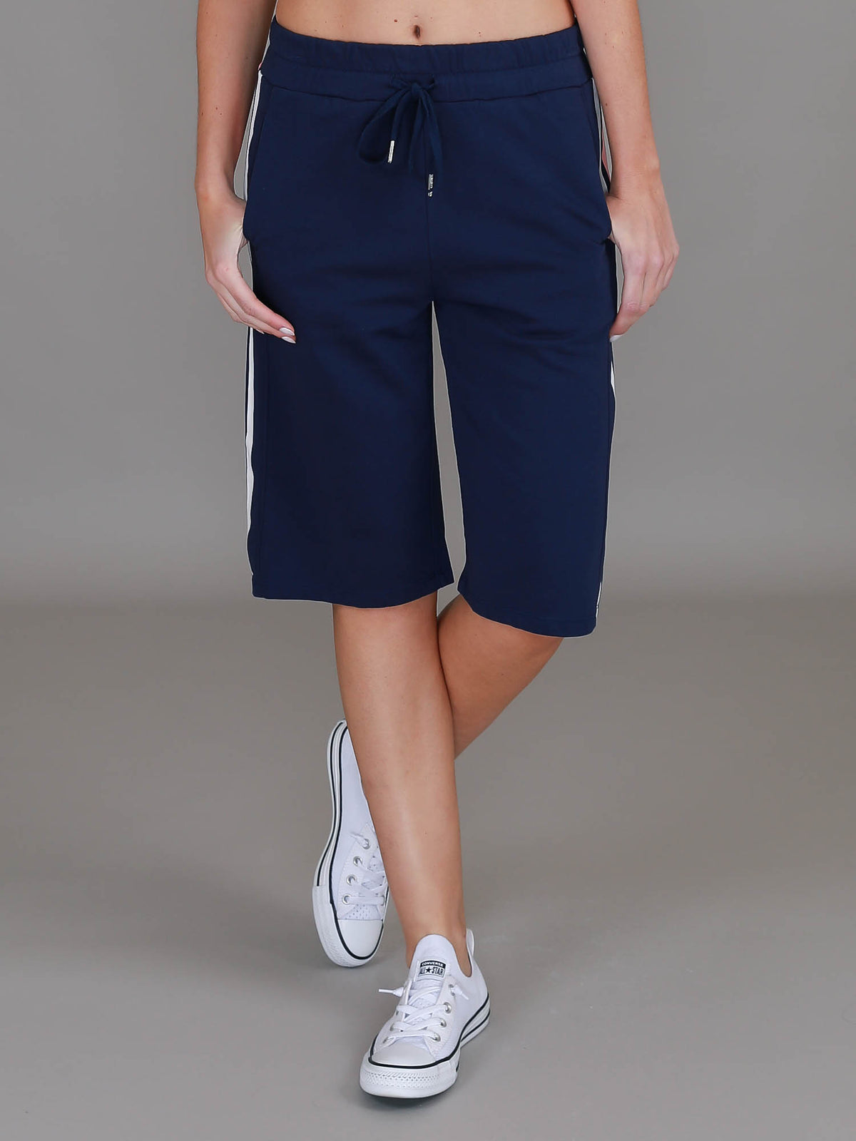 deep navy long shorts #color_deep navy/pink