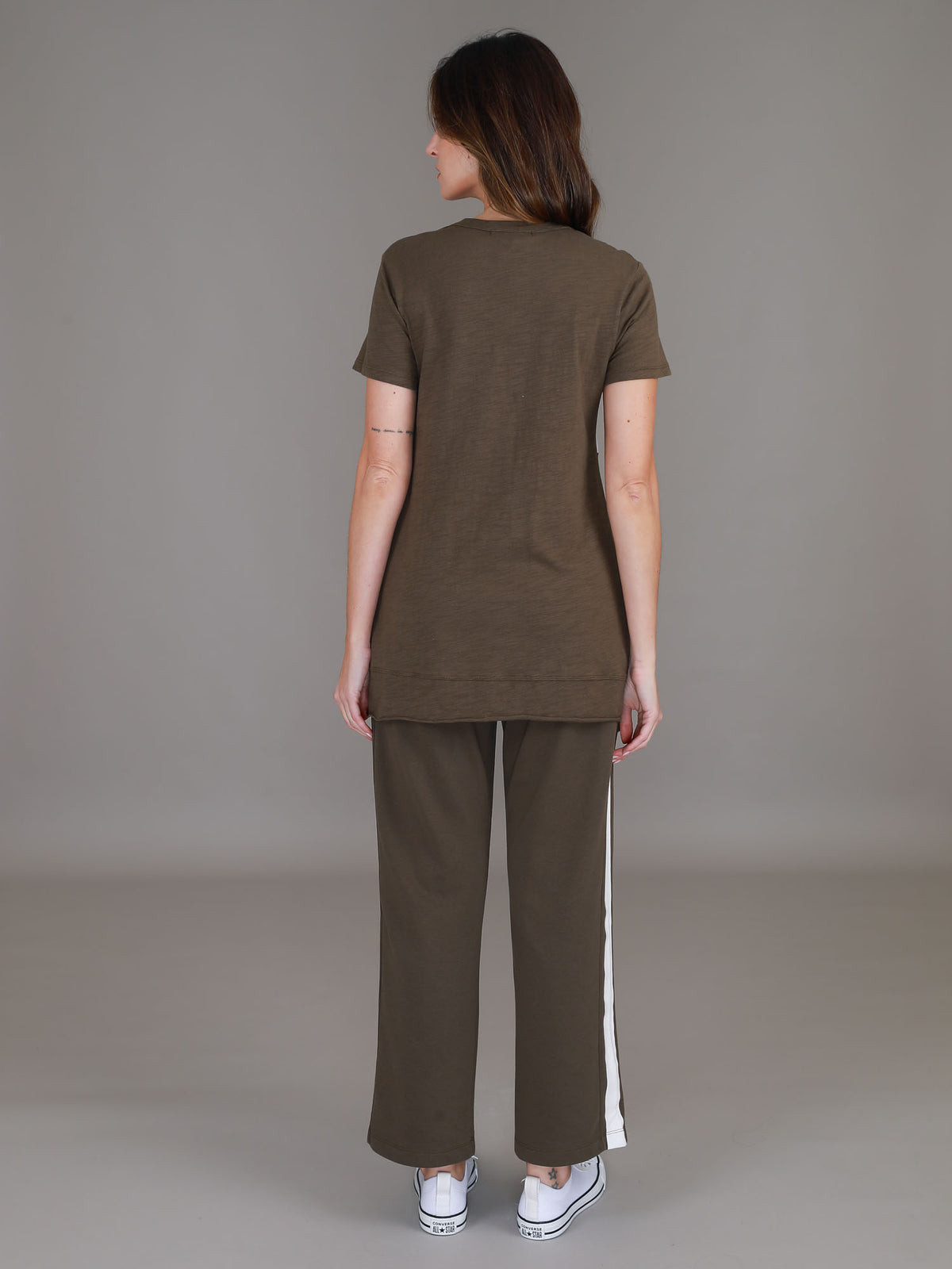khaki green stripe tee #color_dark olive