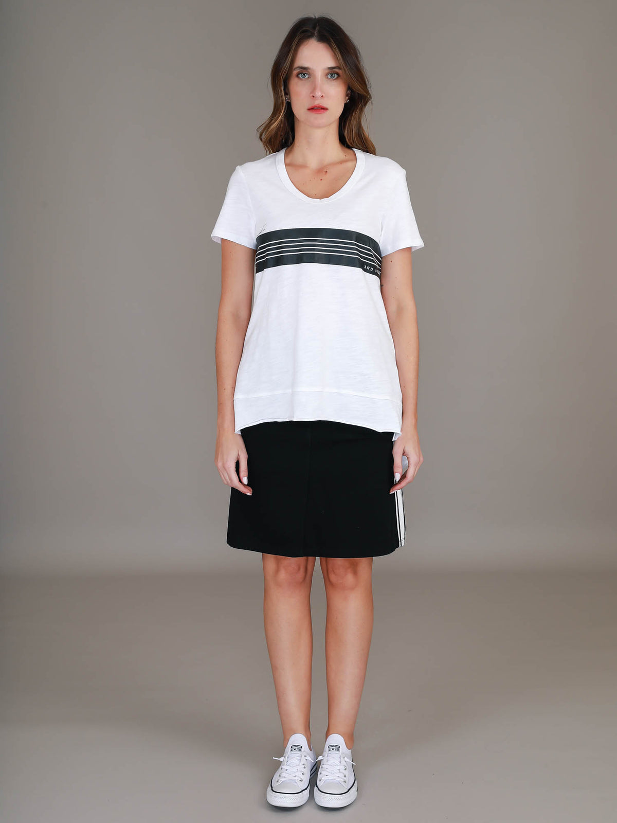 striped white top women #color_white