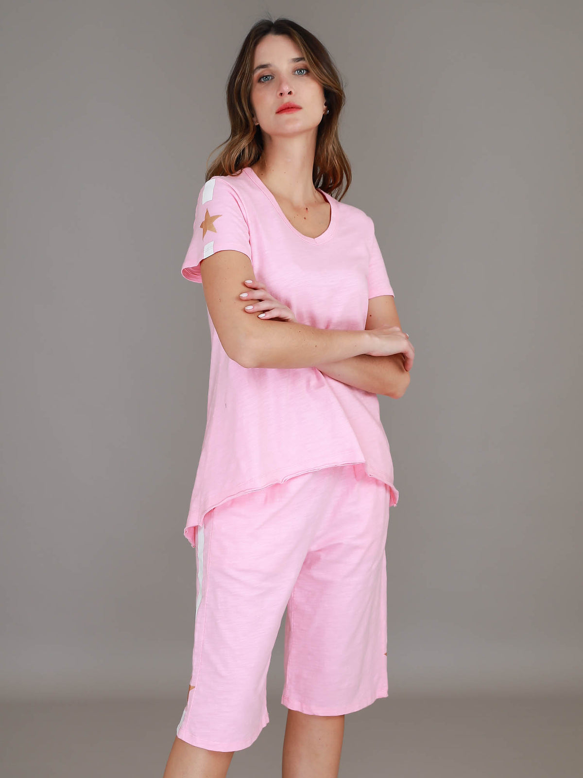 pink short sleeve tee #color_powder pink