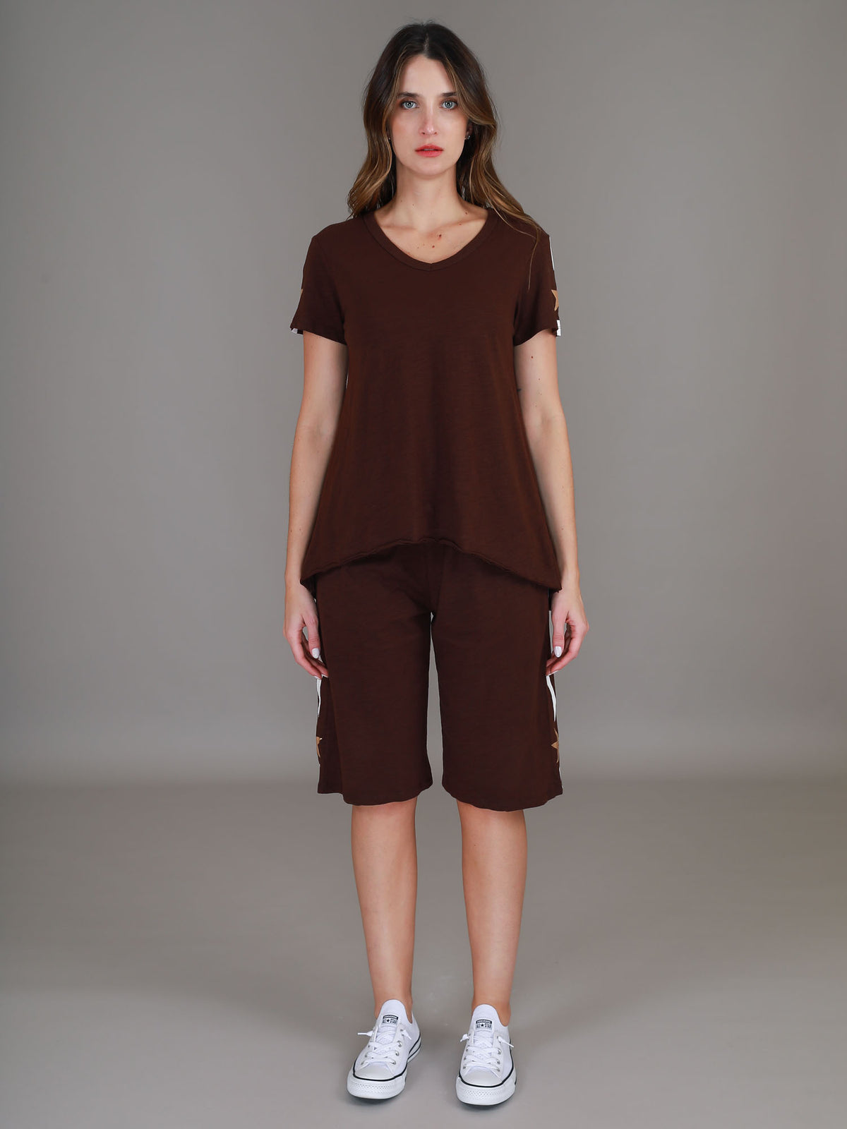 brown stripe co ord #color_truffle